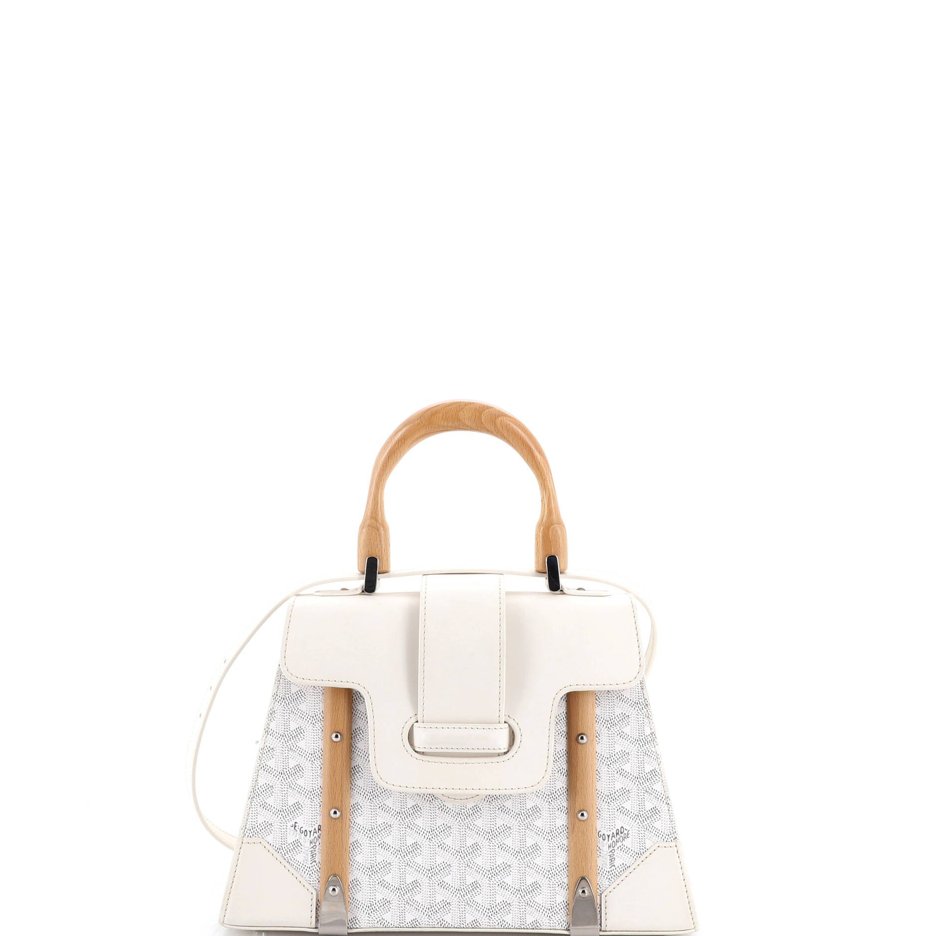 Goyard Saigon Top Handle Bag Coated Canvas with Leather PM