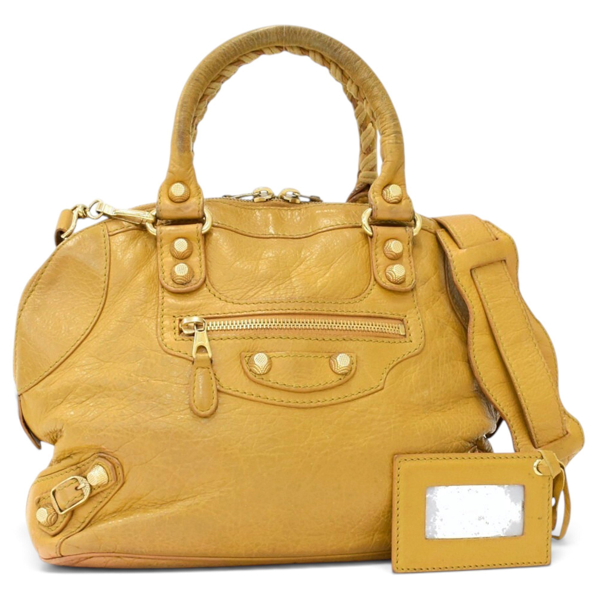 City leather handbag