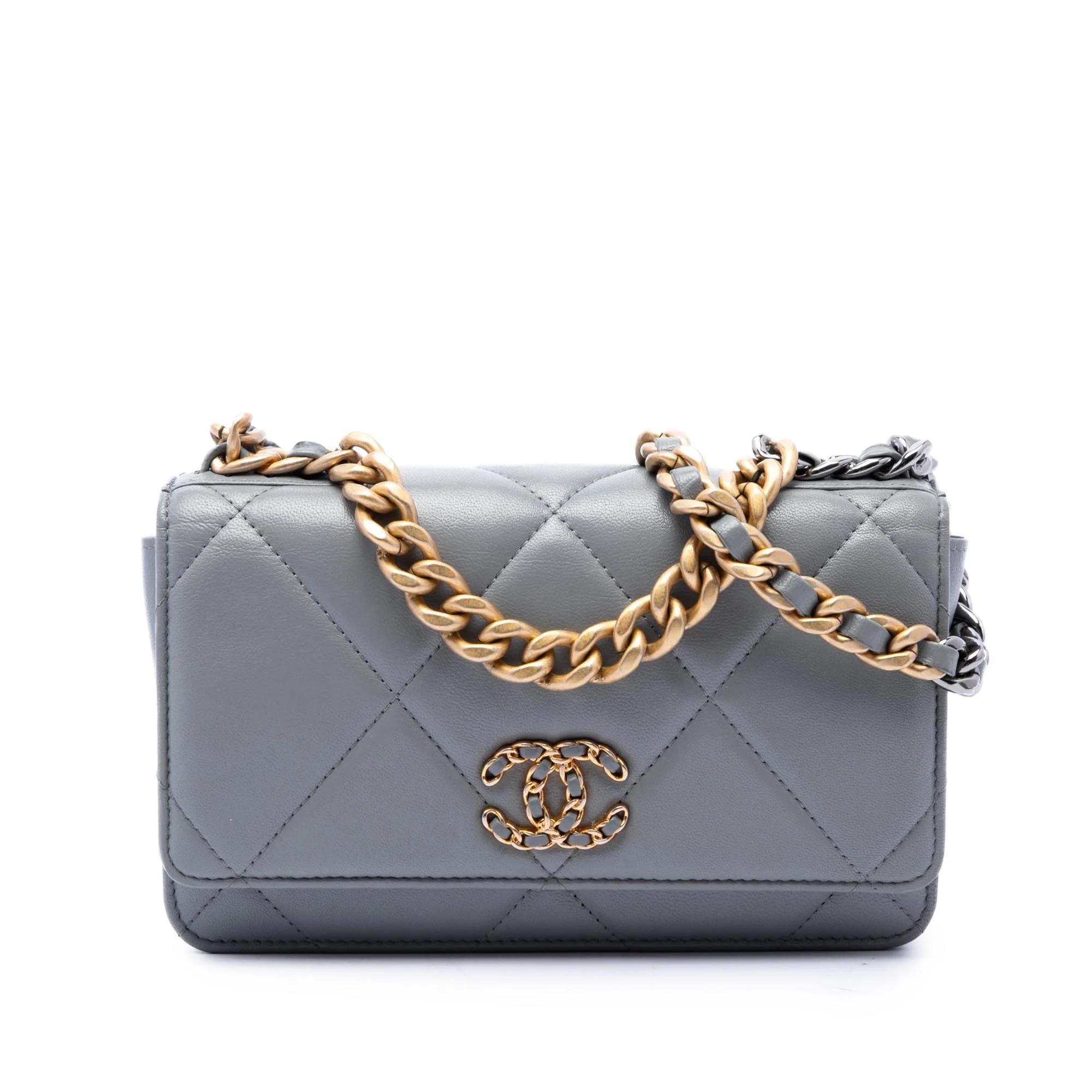 Wallet On Chain leather handbag