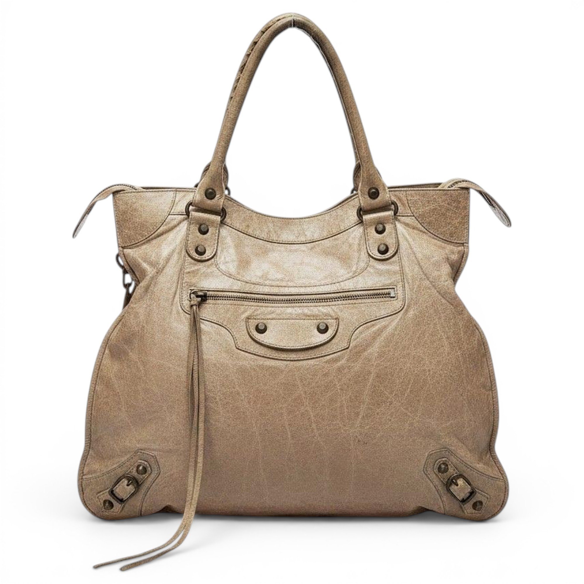 City leather handbag