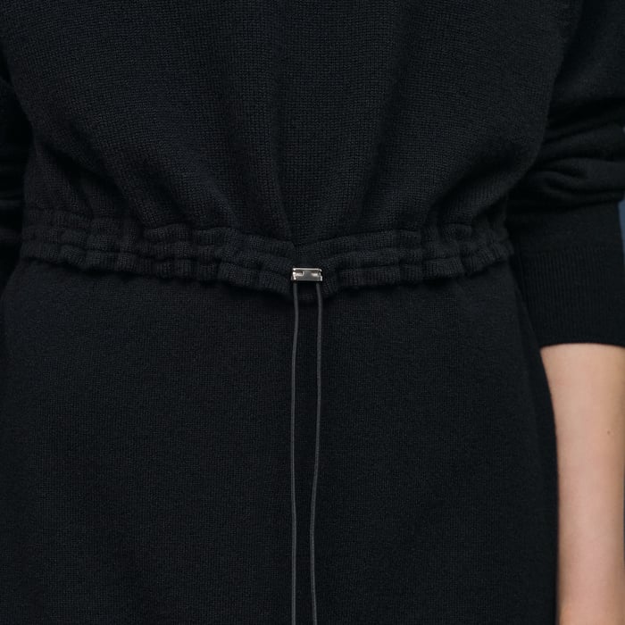 Noir Mid-length Cashmere Dress