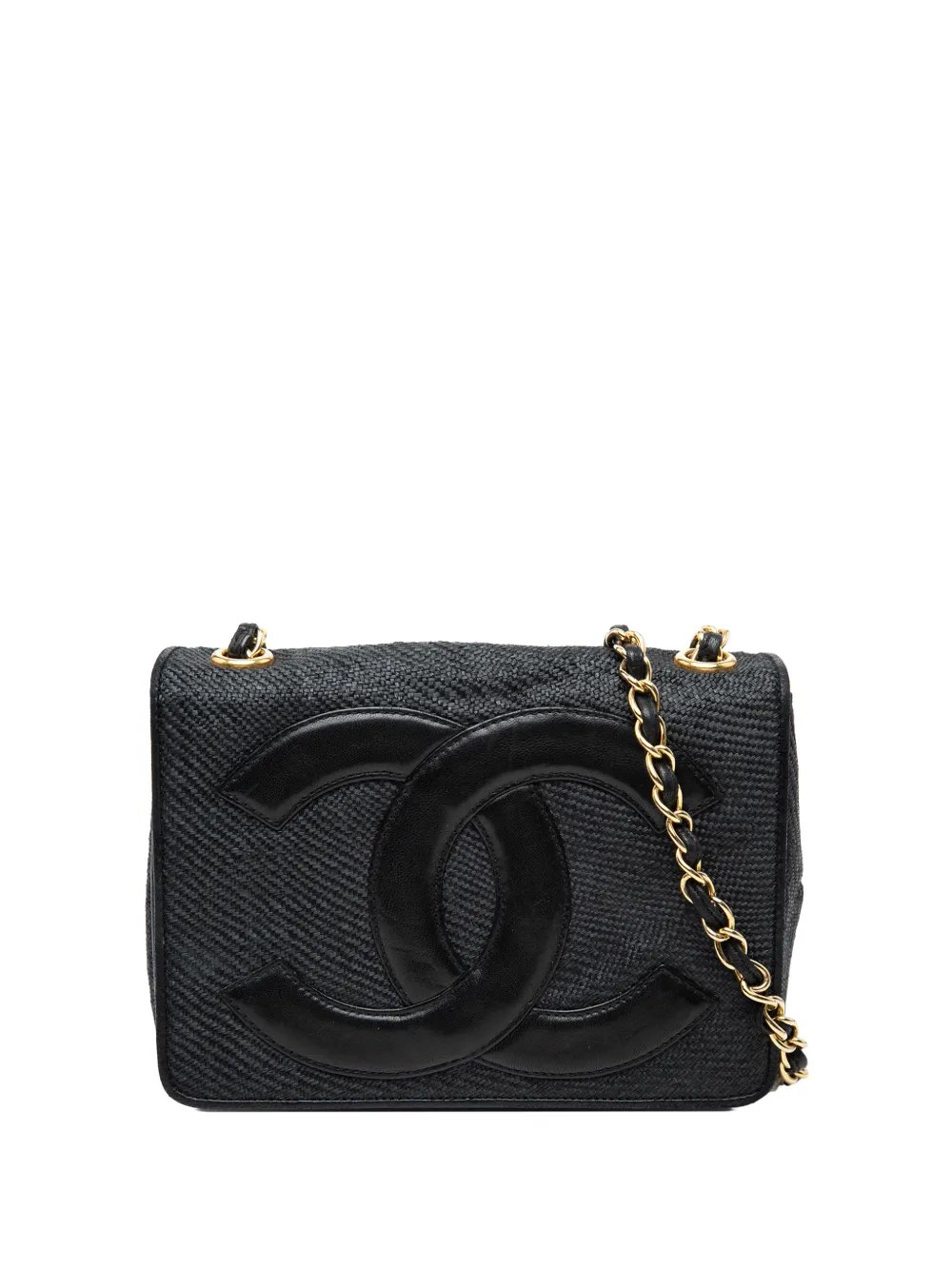 1986-1988 CC Raffia Full Flap crossbody bag