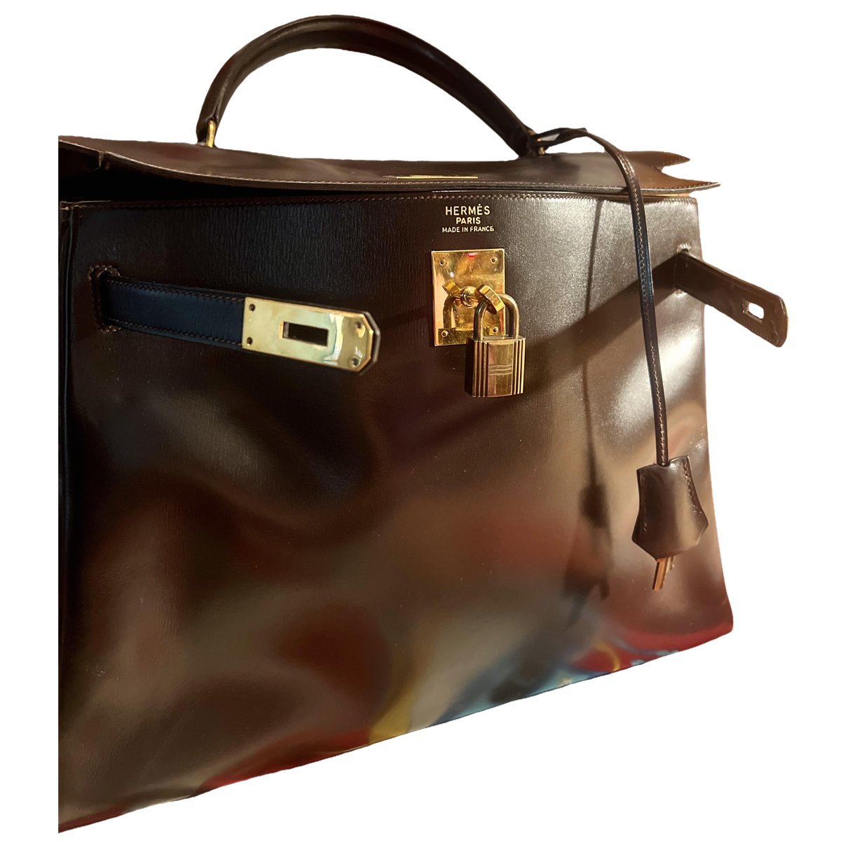 Hermes Kelly 32 Handbag Box Calf Leather 1975