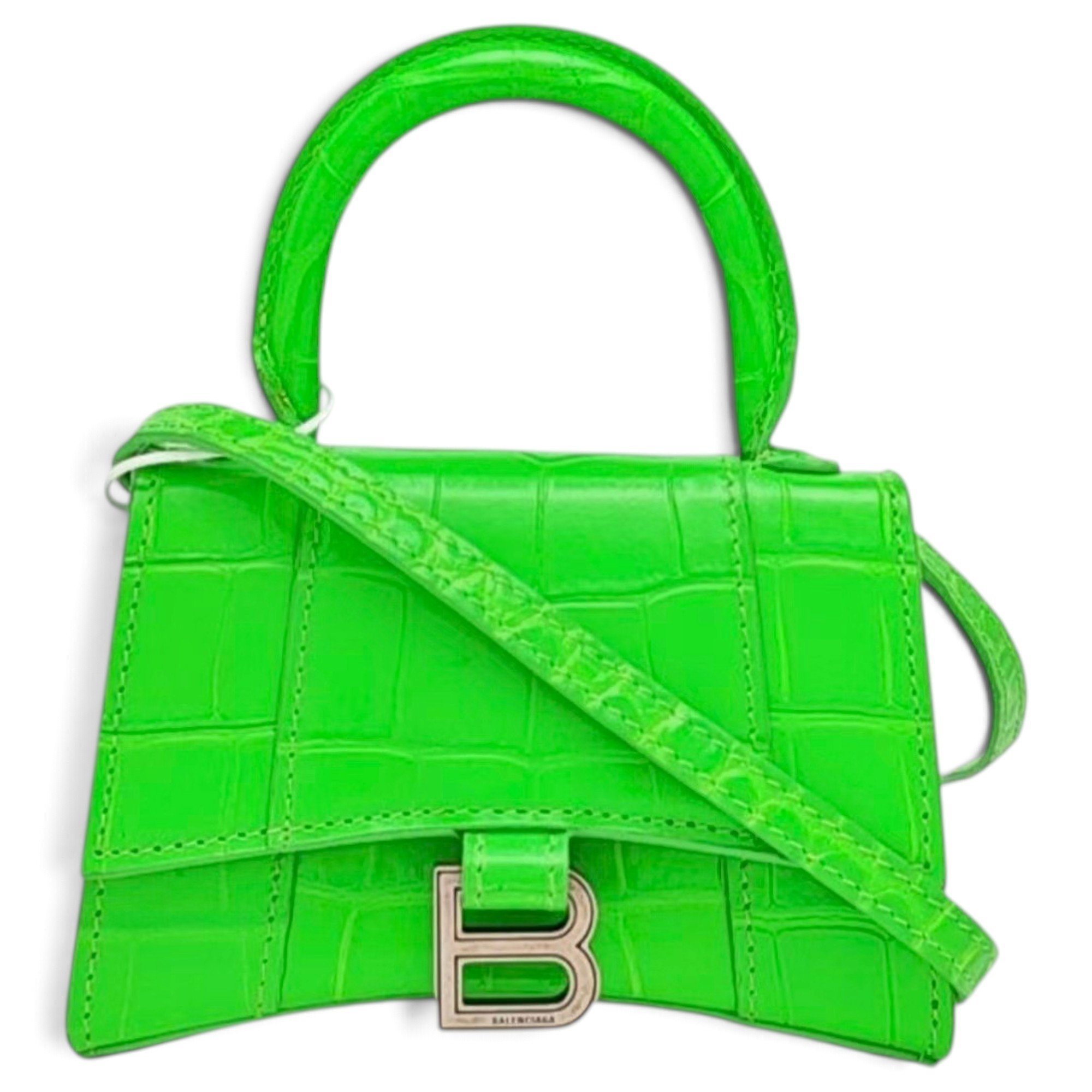 Hourglass leather handbag