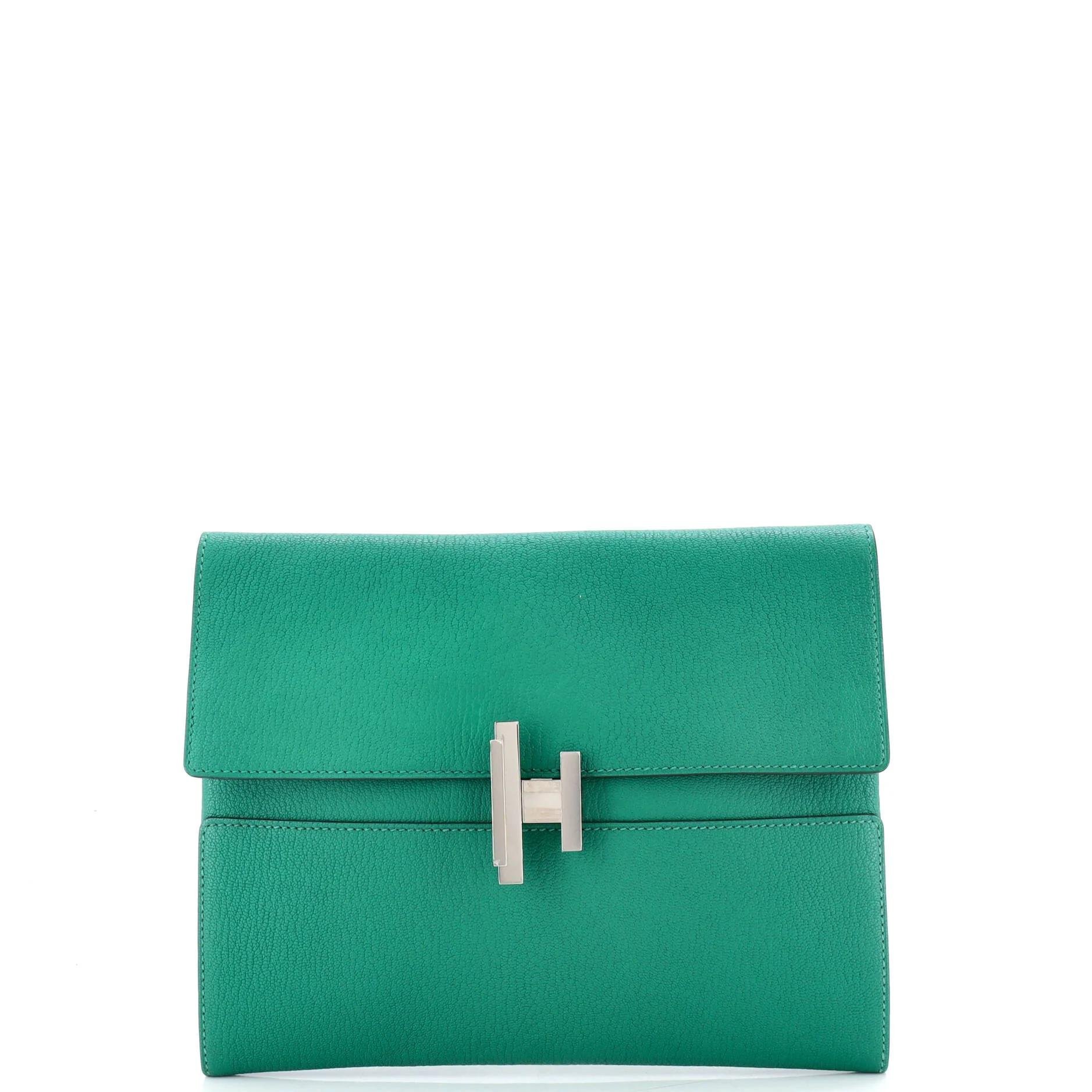 Leather clutch bag