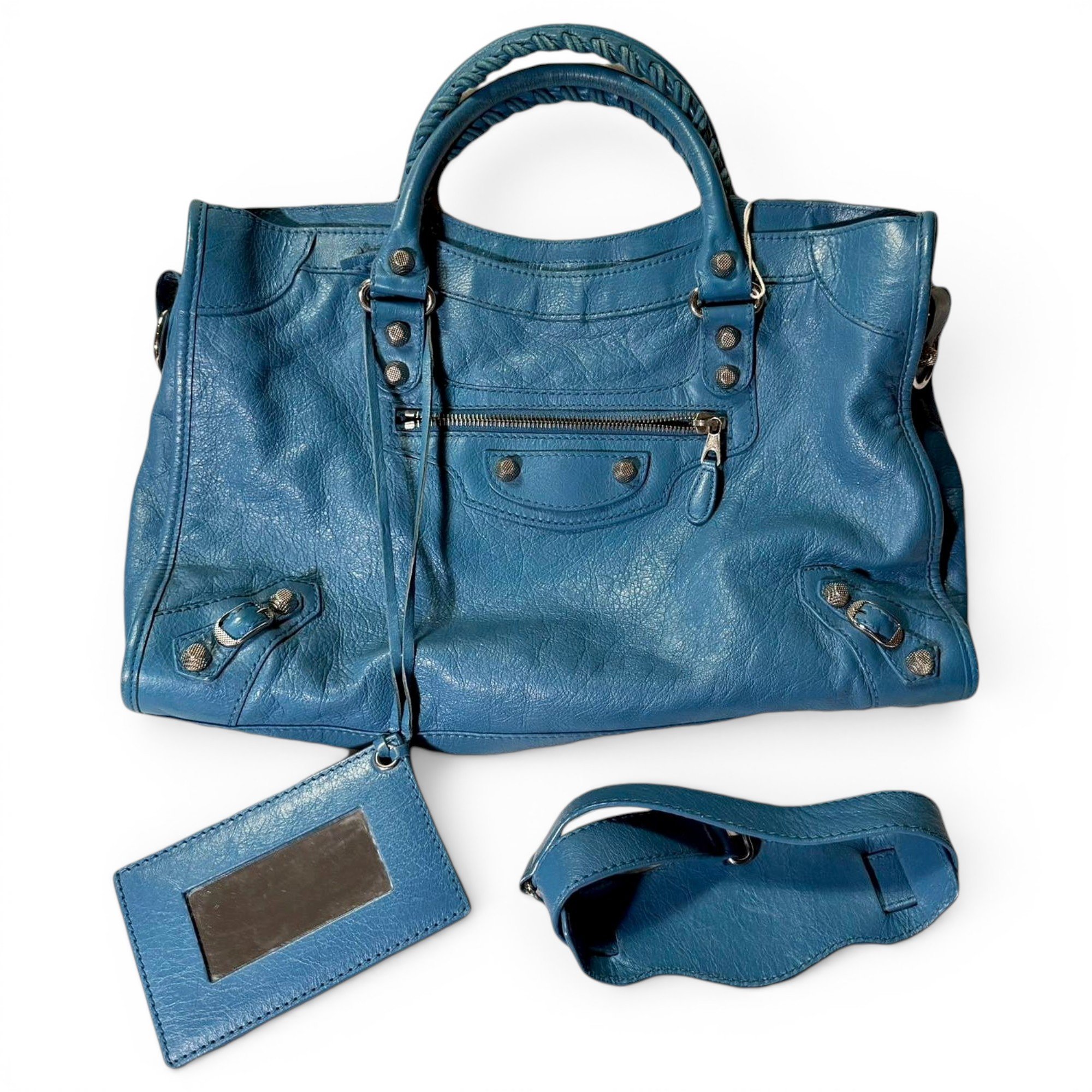 City leather handbag