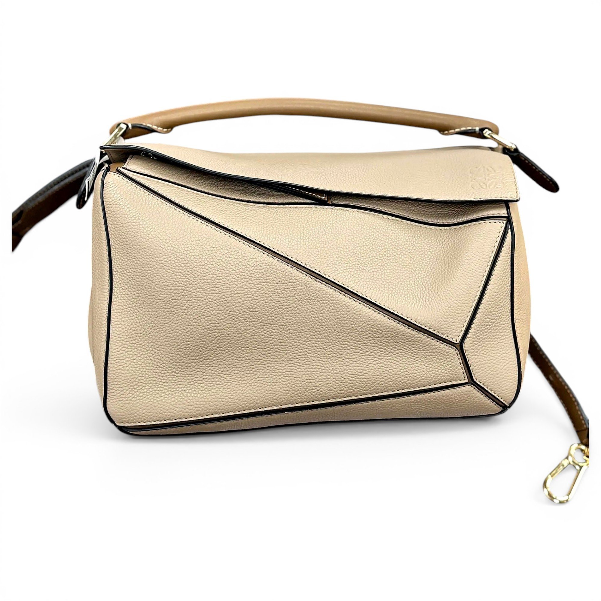 Puzzle leather handbag