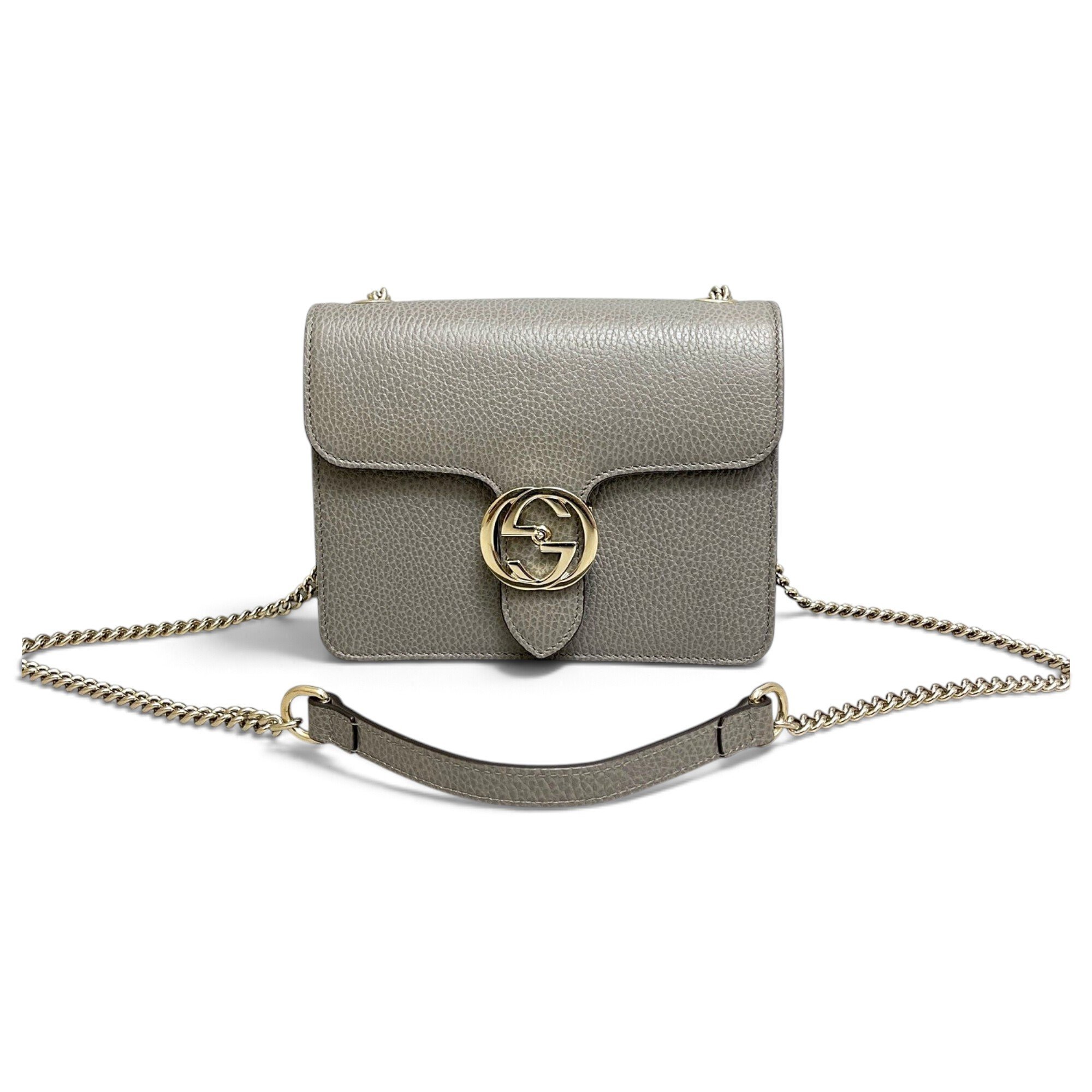 Interlocking leather handbag