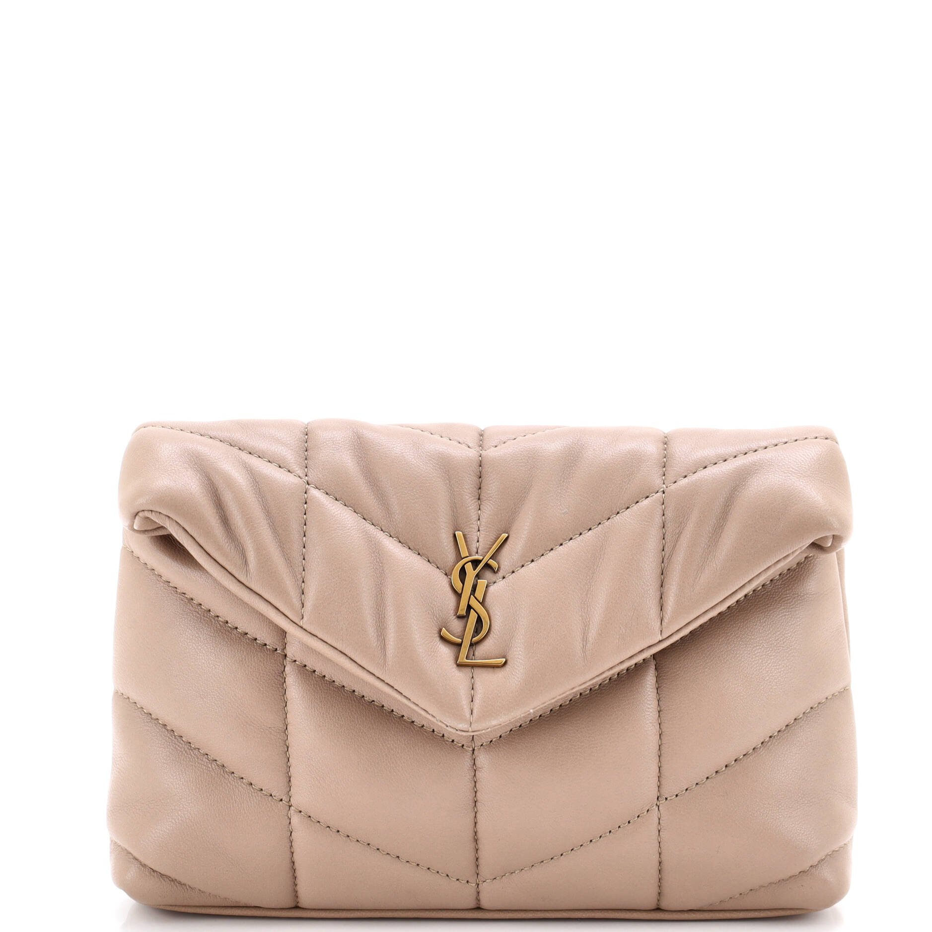 Saint Laurent LouLou Puffer Clutch Leather Small