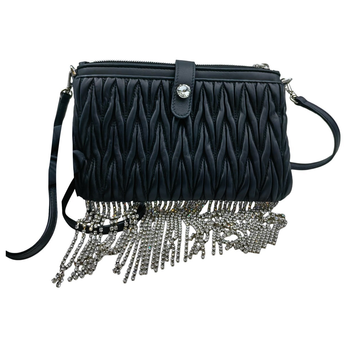Miu Crystal leather crossbody bag