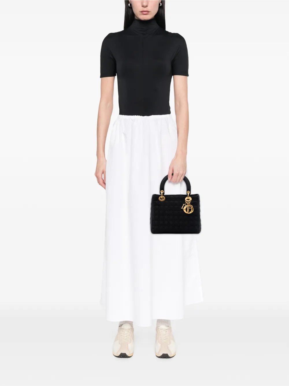 2000 Medium Nylon Microcannage Lady Dior satchel