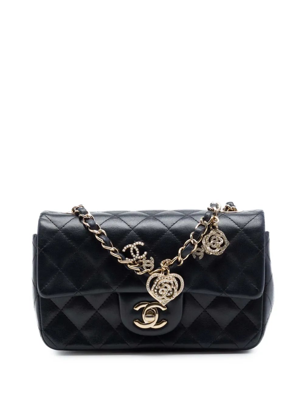 2014 Mini Rectangular Classic Lambskin Valentines Heart Charms Single Flap crossbody bag