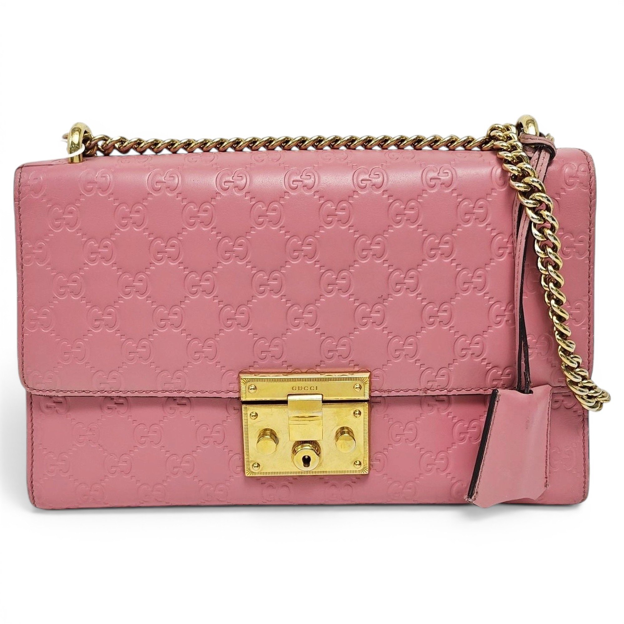 Padlock leather handbag