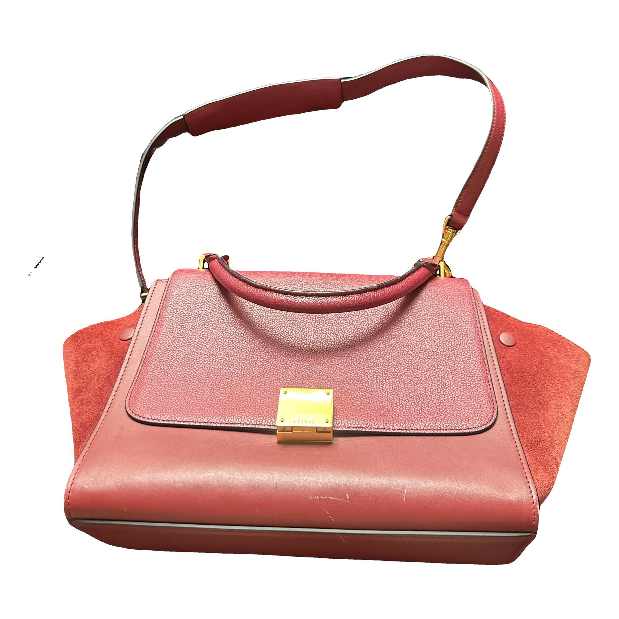 Trapèze leather handbag