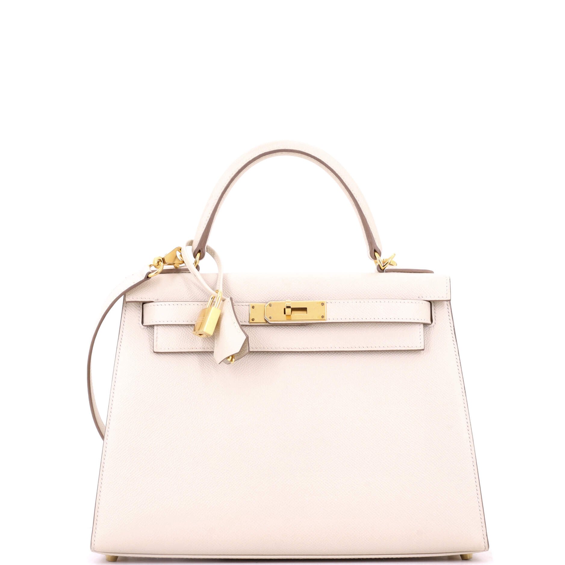 Kelly Handbag Craie Epsom with Gold Hardware 28