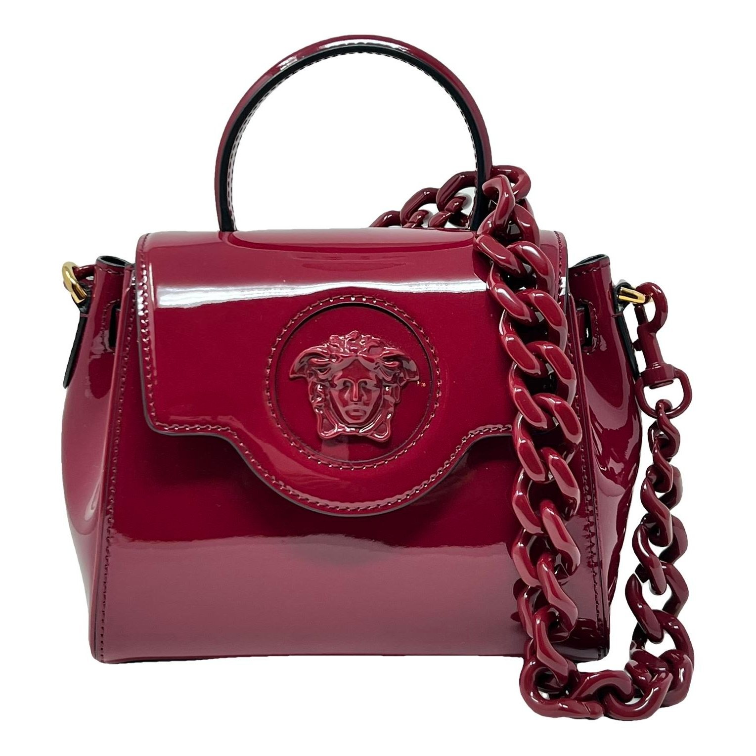 La Medusa patent leather handbag