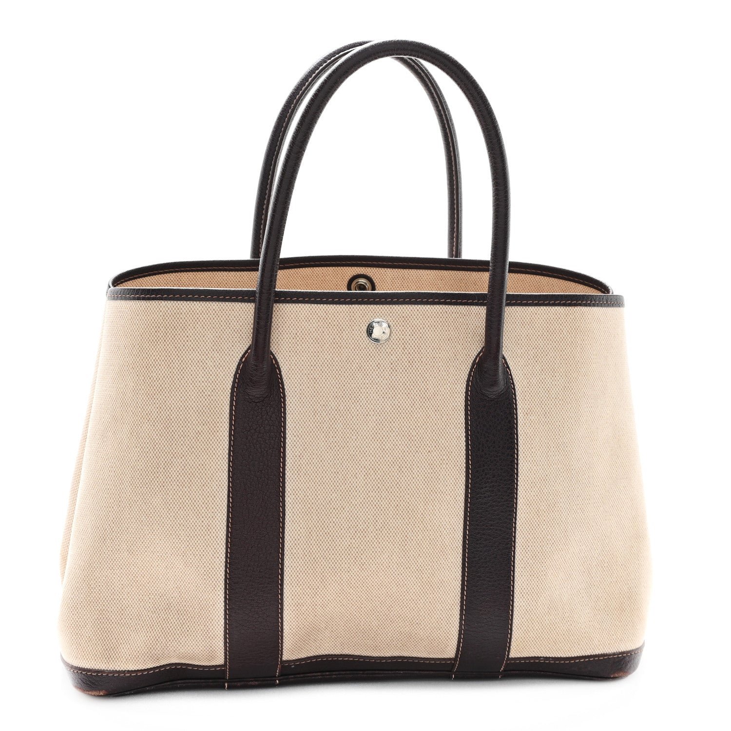 Hermes Buffle Skipper Toile Garden Party 36 MM Tote Marron Fonce