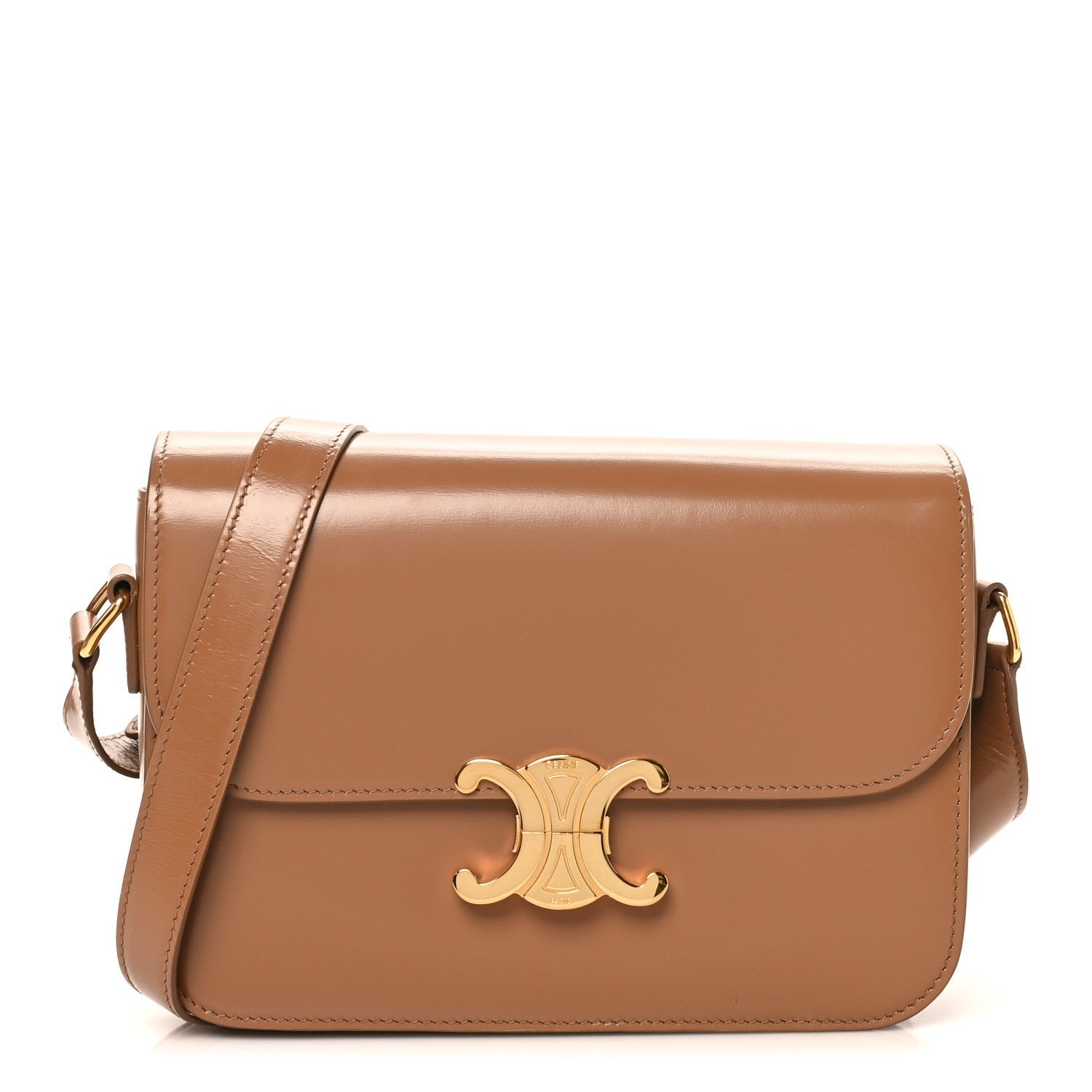 Celine Shiny Calfskin Teen Triomphe Bronze