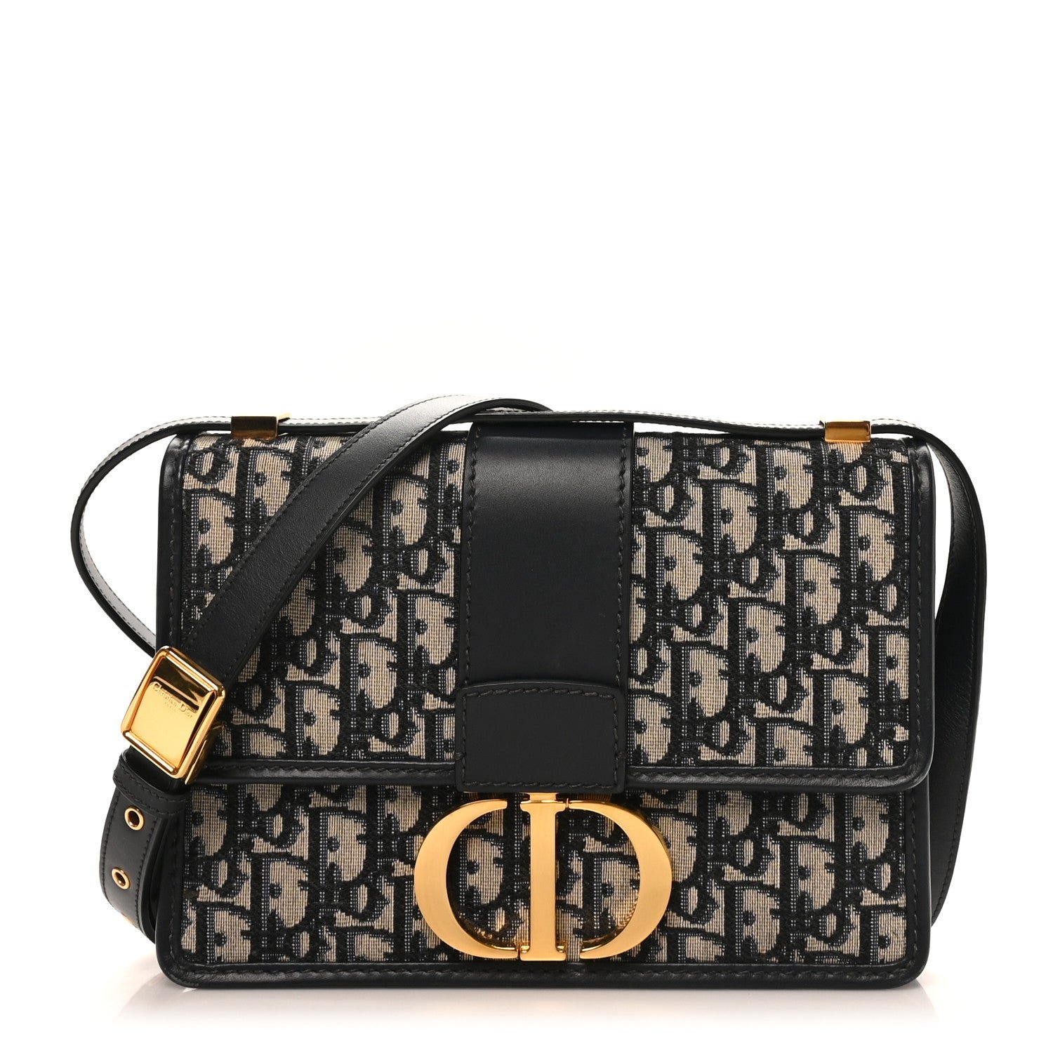 Christian Dior Oblique 30 Montaigne Flap Bag Blue