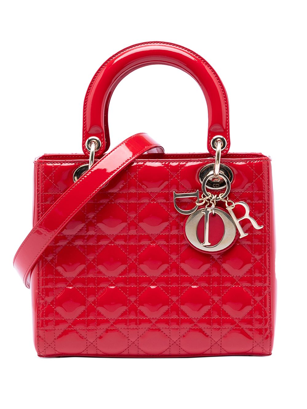 2016 Medium Patent Cannage Lady Dior satchel
