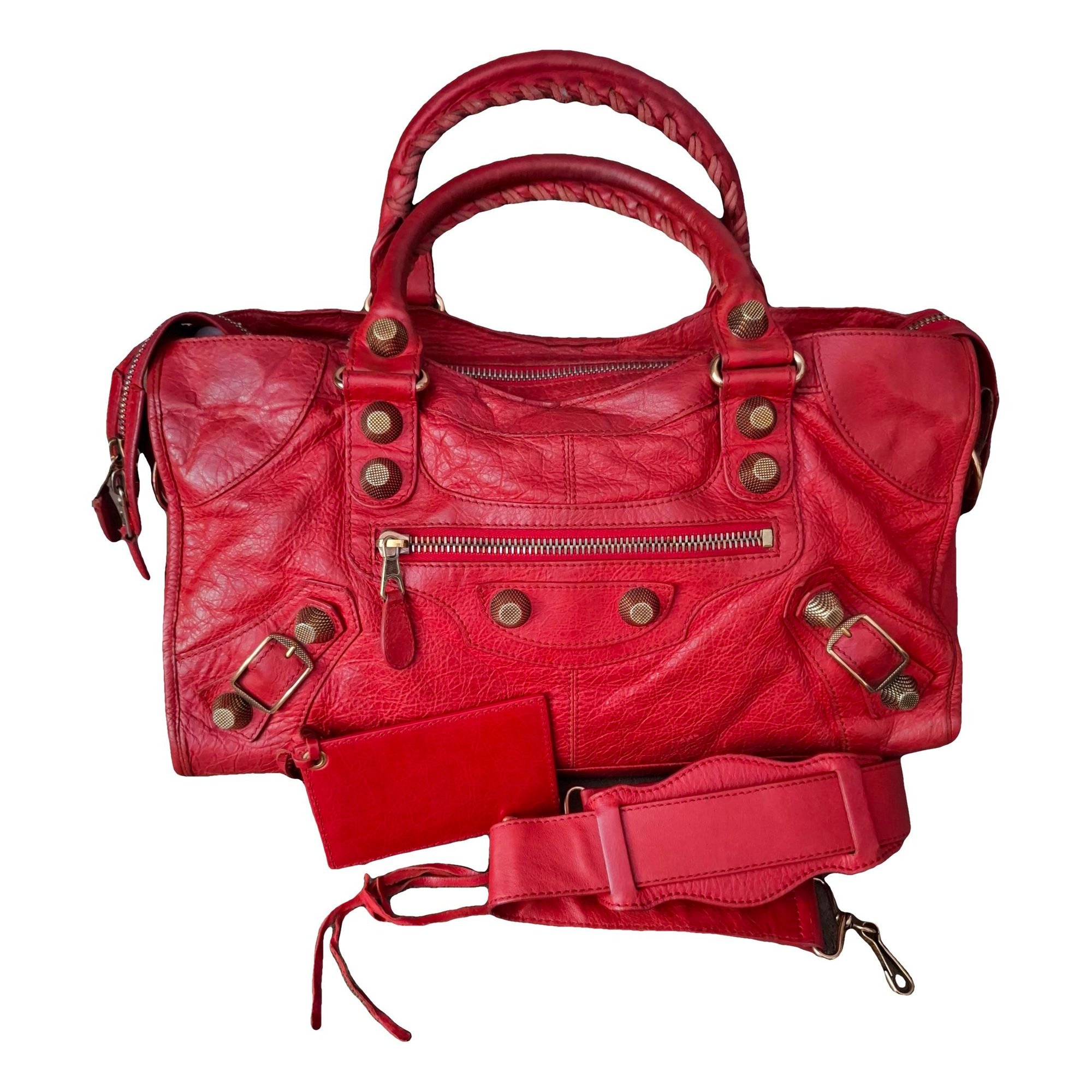 City leather handbag