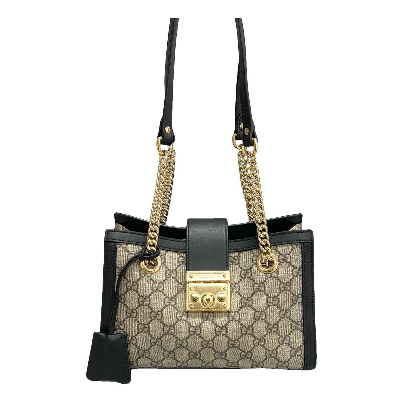 Padlock leather handbag