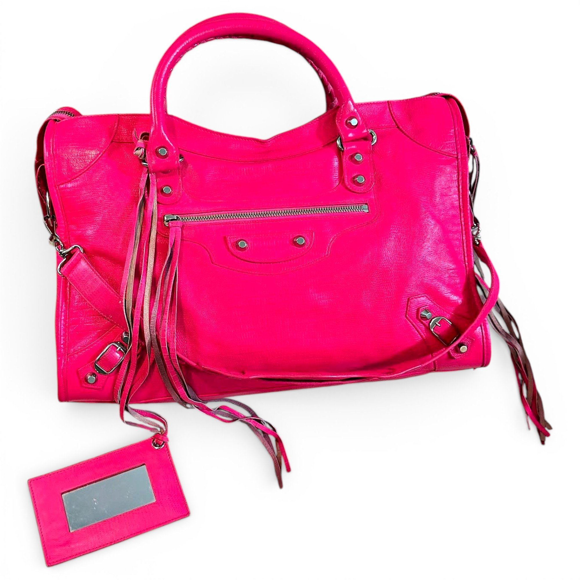 City leather handbag