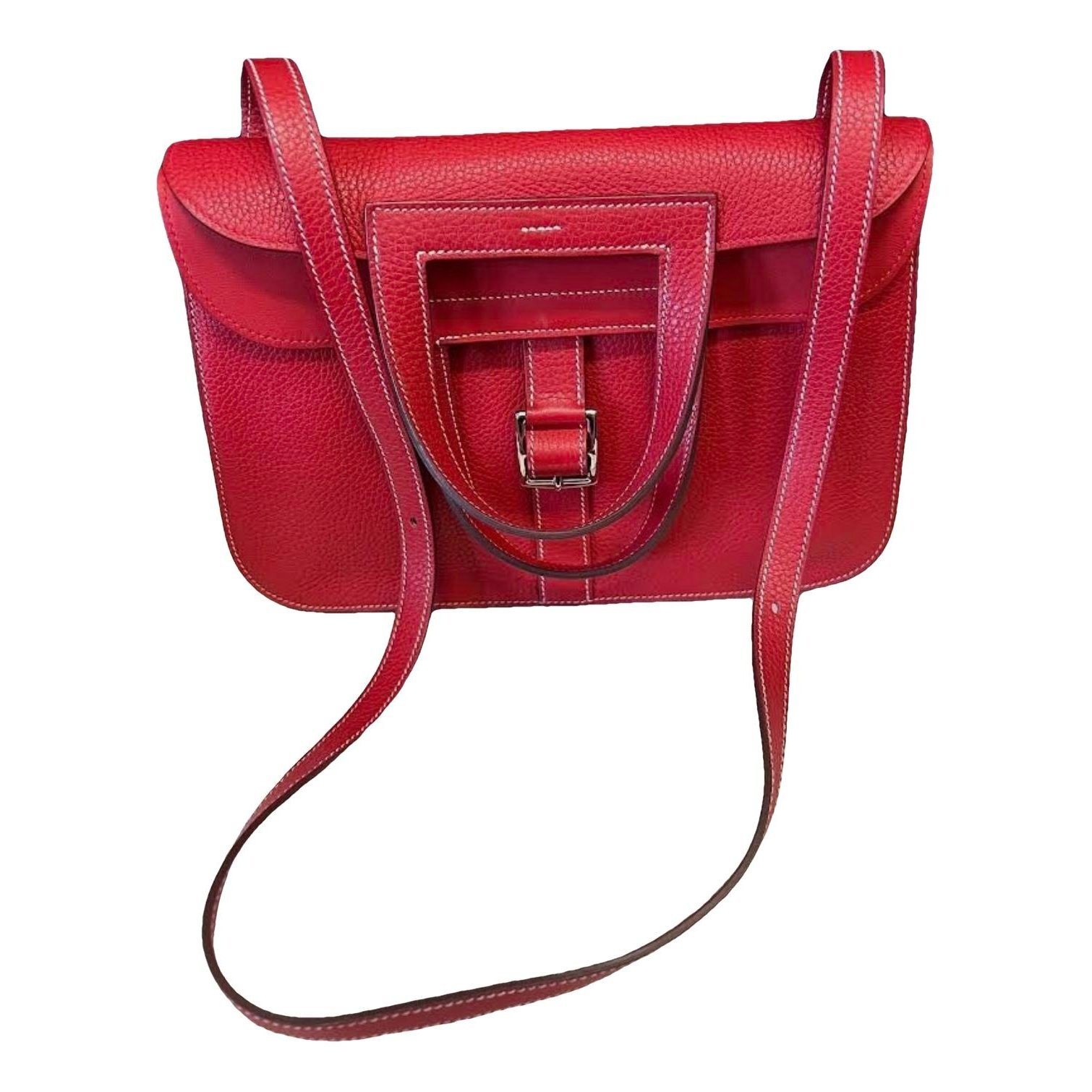 Hermes Halzan 31 Handbag Black Clemence Leather