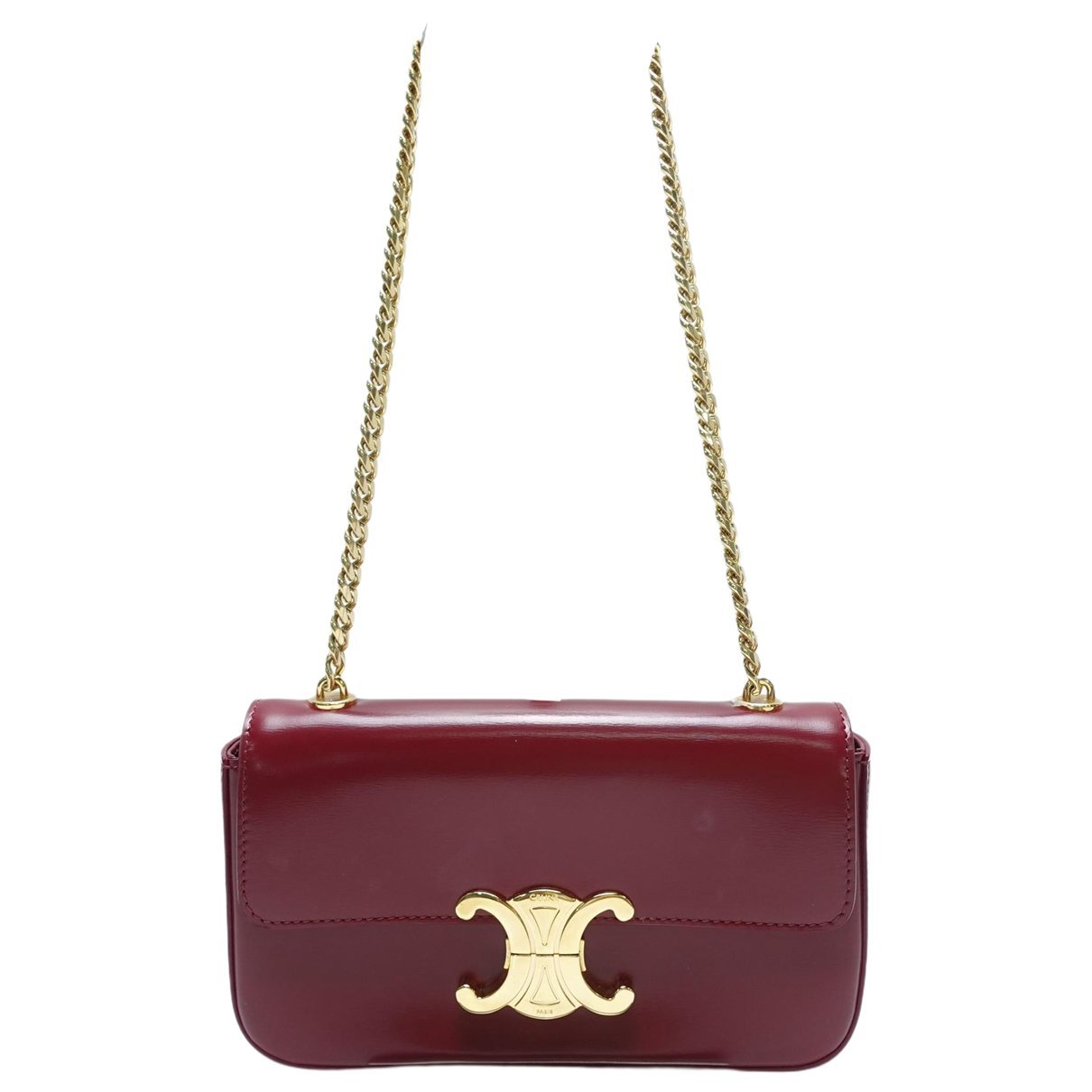 Triomphe chain leather handbag