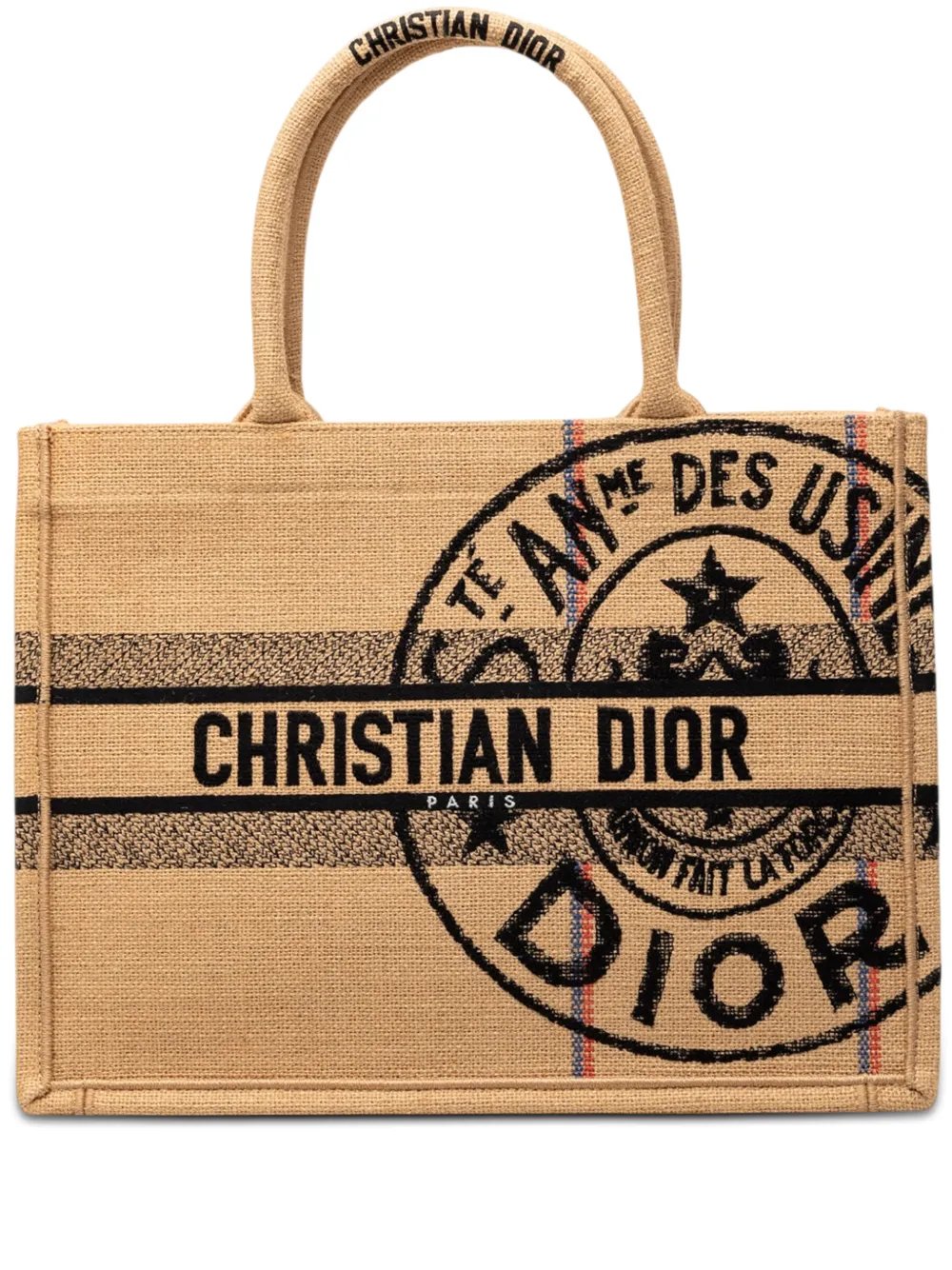 2022 Medium Jute Embroidered Book tote bag