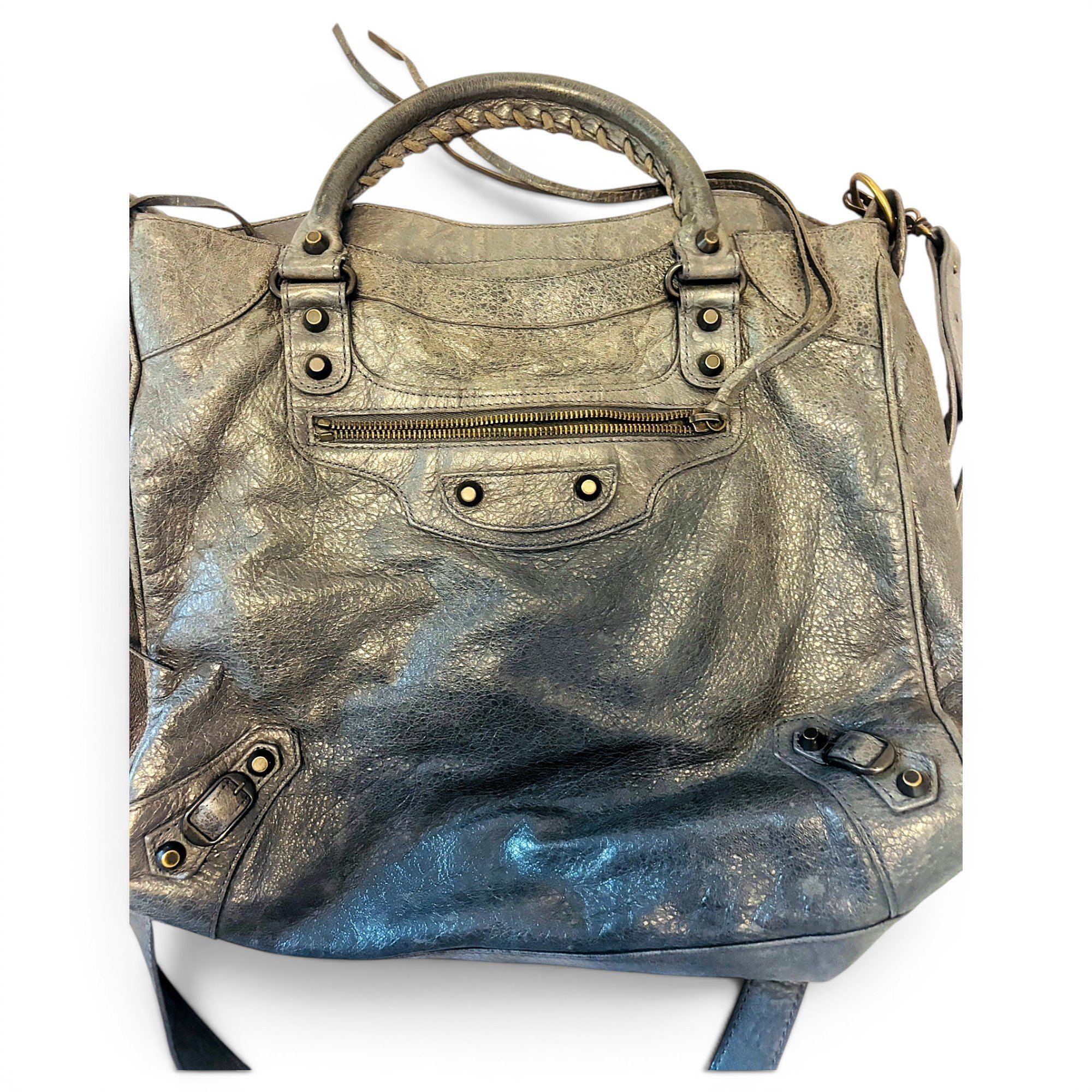 City leather handbag