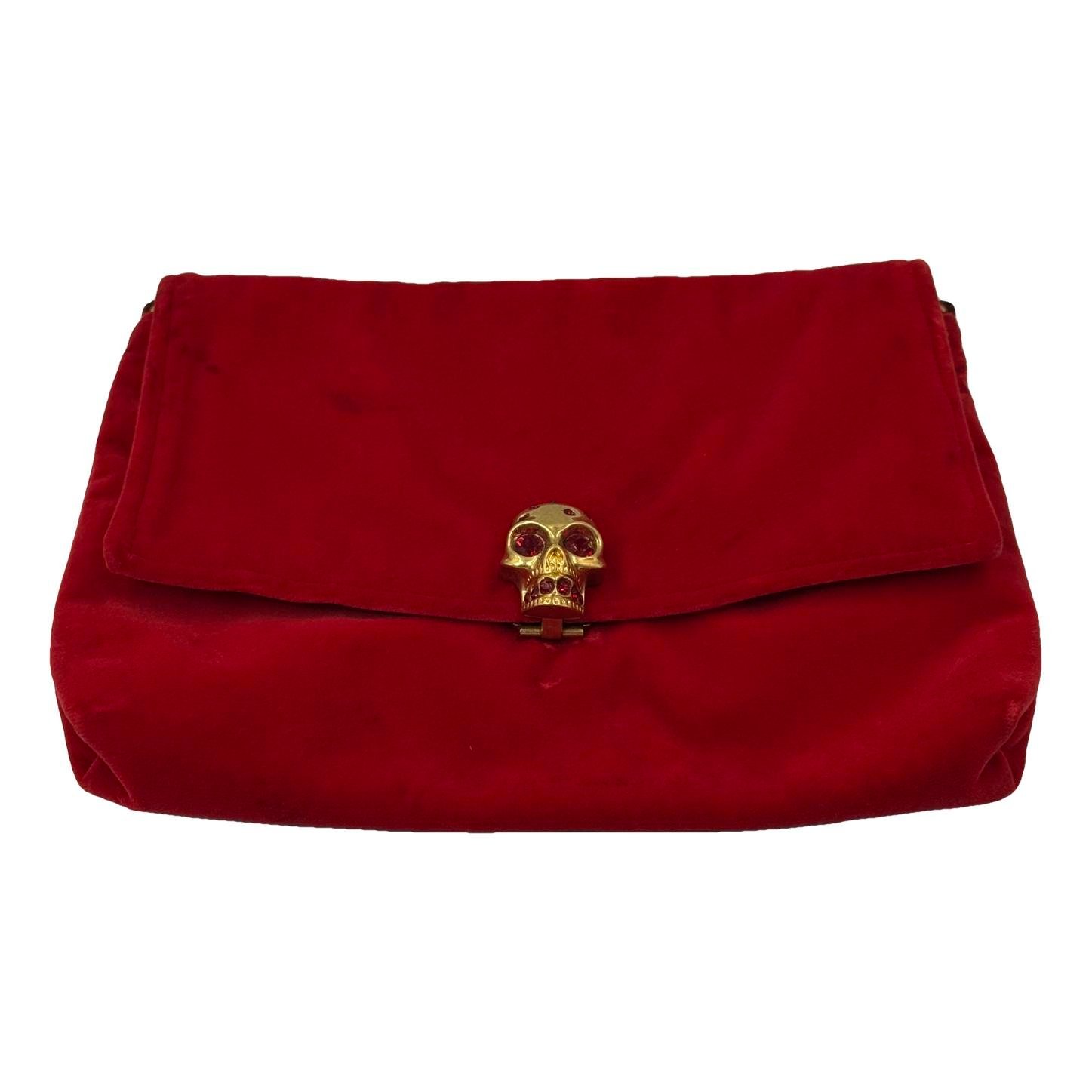 Skull velvet handbag