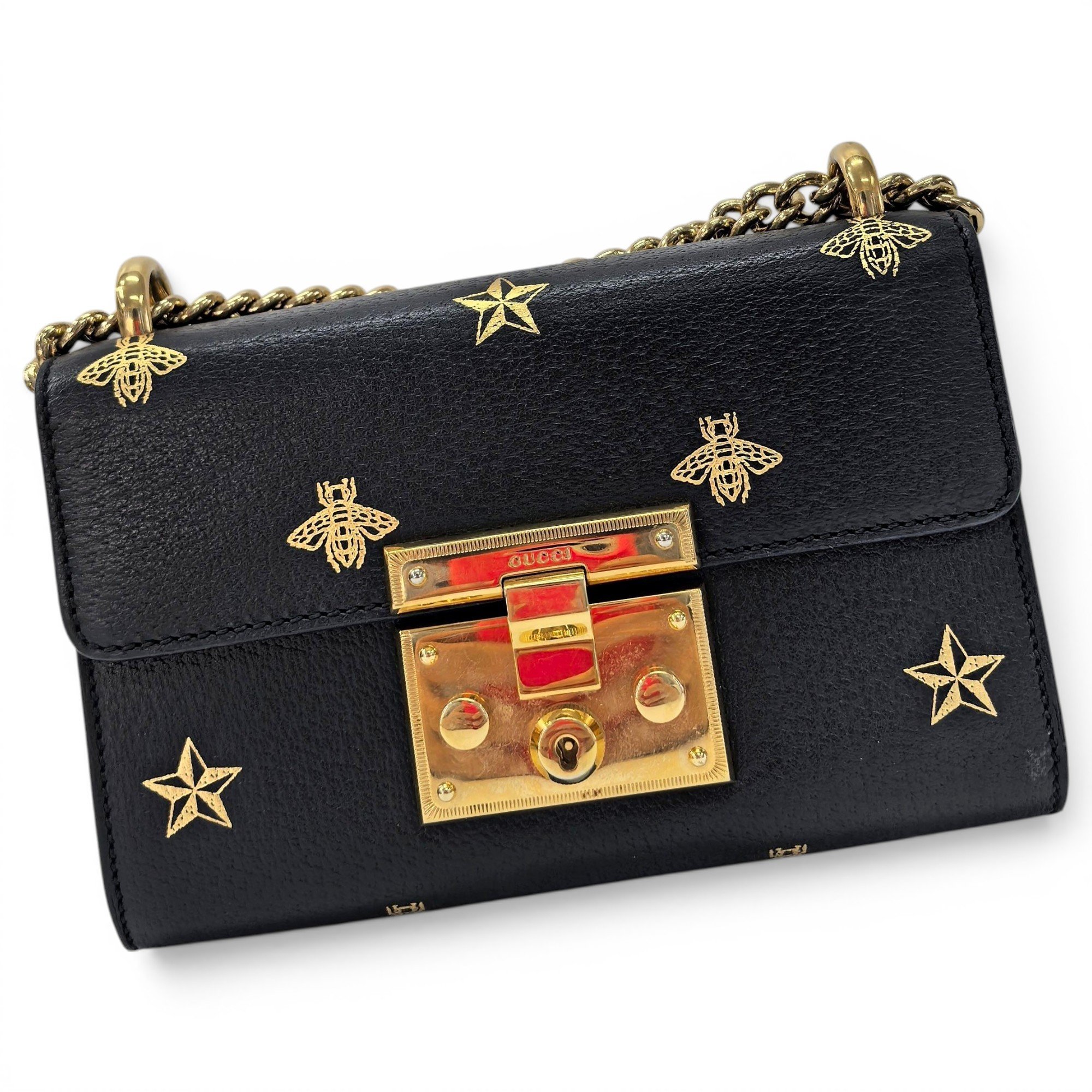 Padlock leather handbag