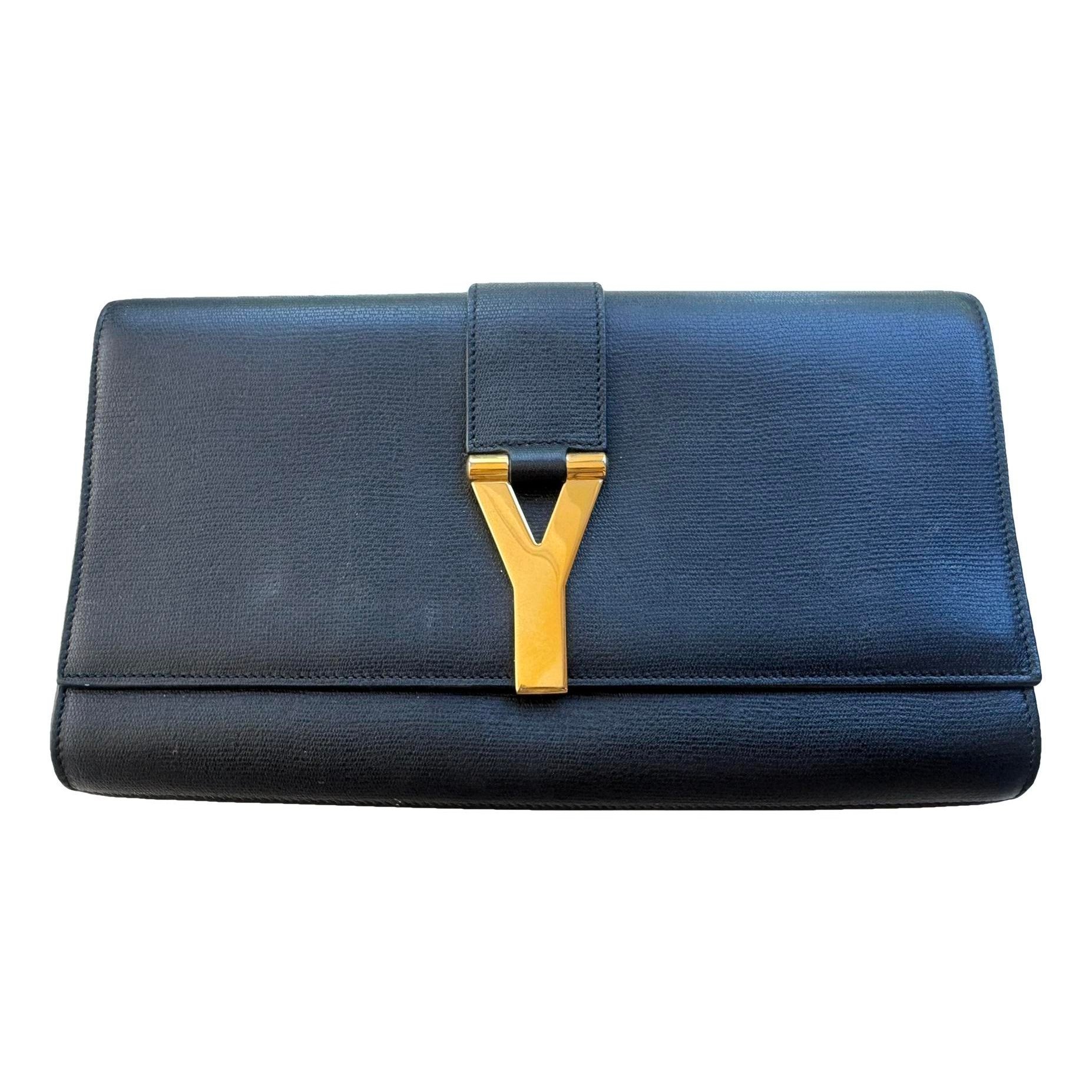 Leather clutch bag