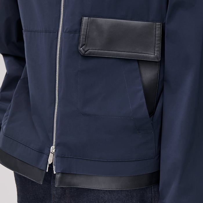 Océan Hooded Jacket With Leather Details