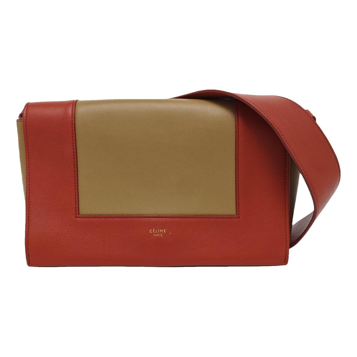 Frame leather handbag
