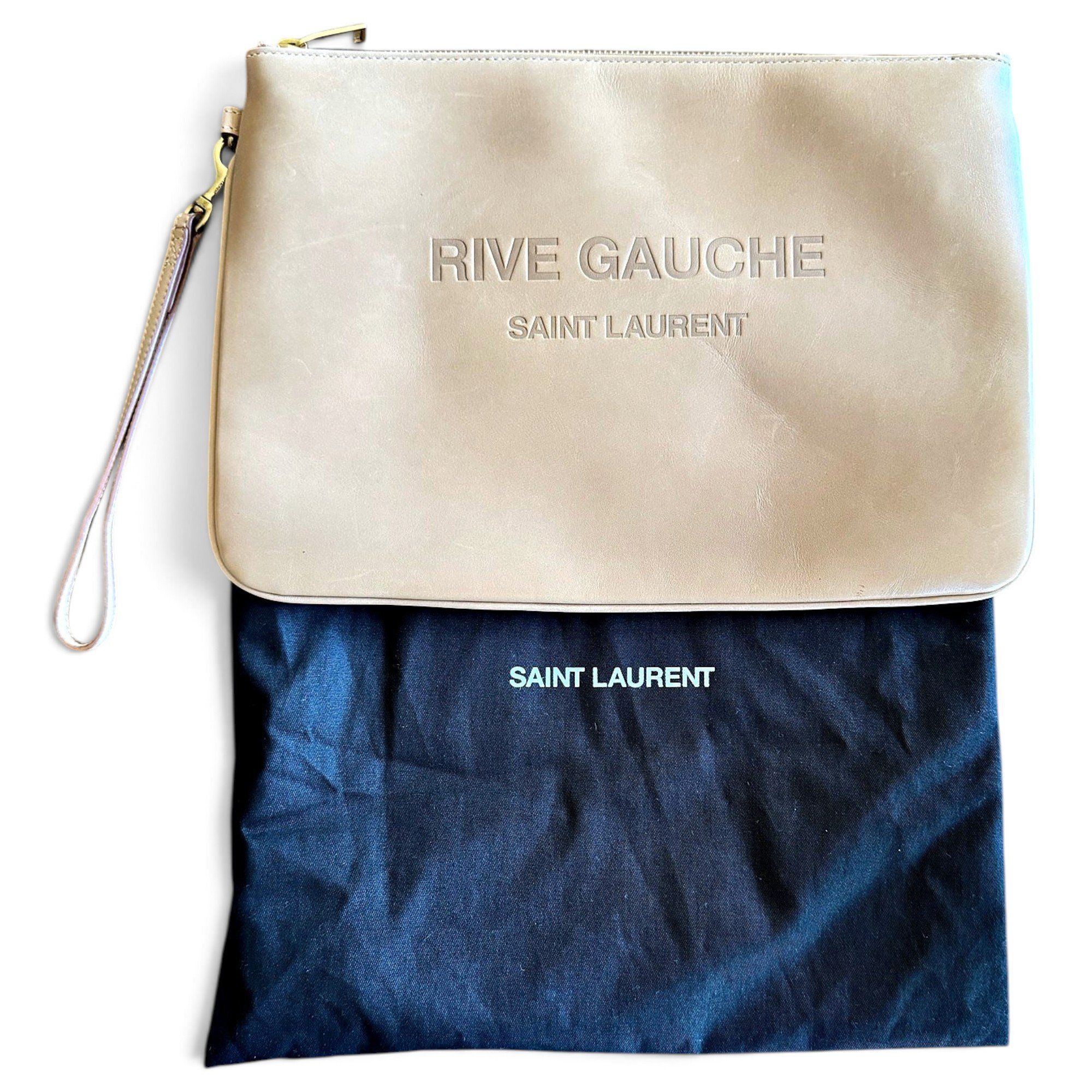 Rive Gauche leather clutch bag