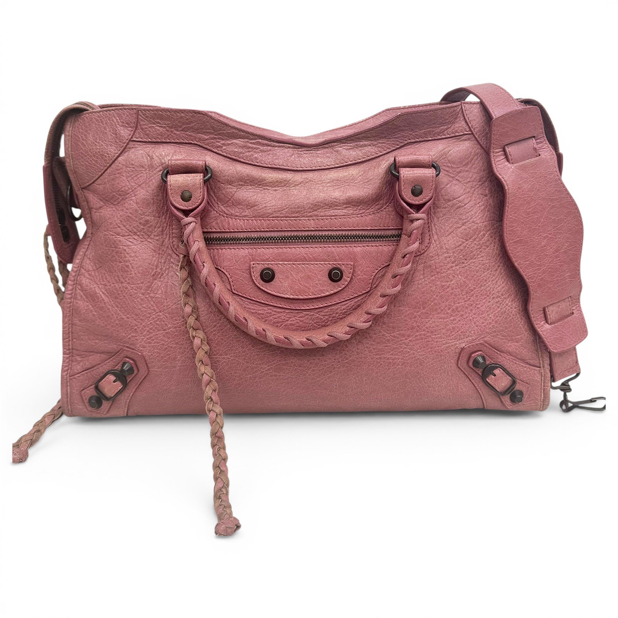 City leather handbag