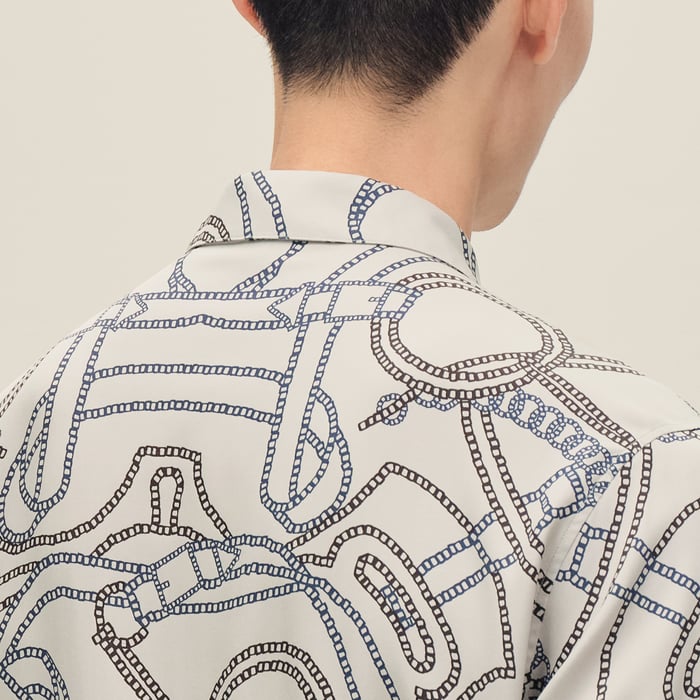 Café "Eperon d'Or Quadrilignes" Straight Cut Shirt