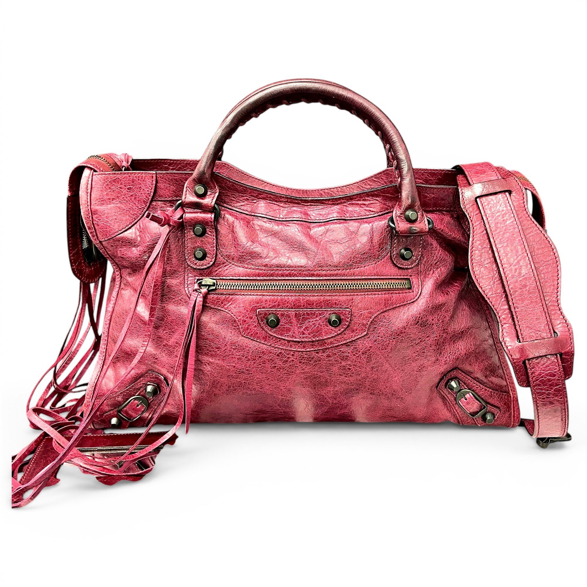 City leather handbag