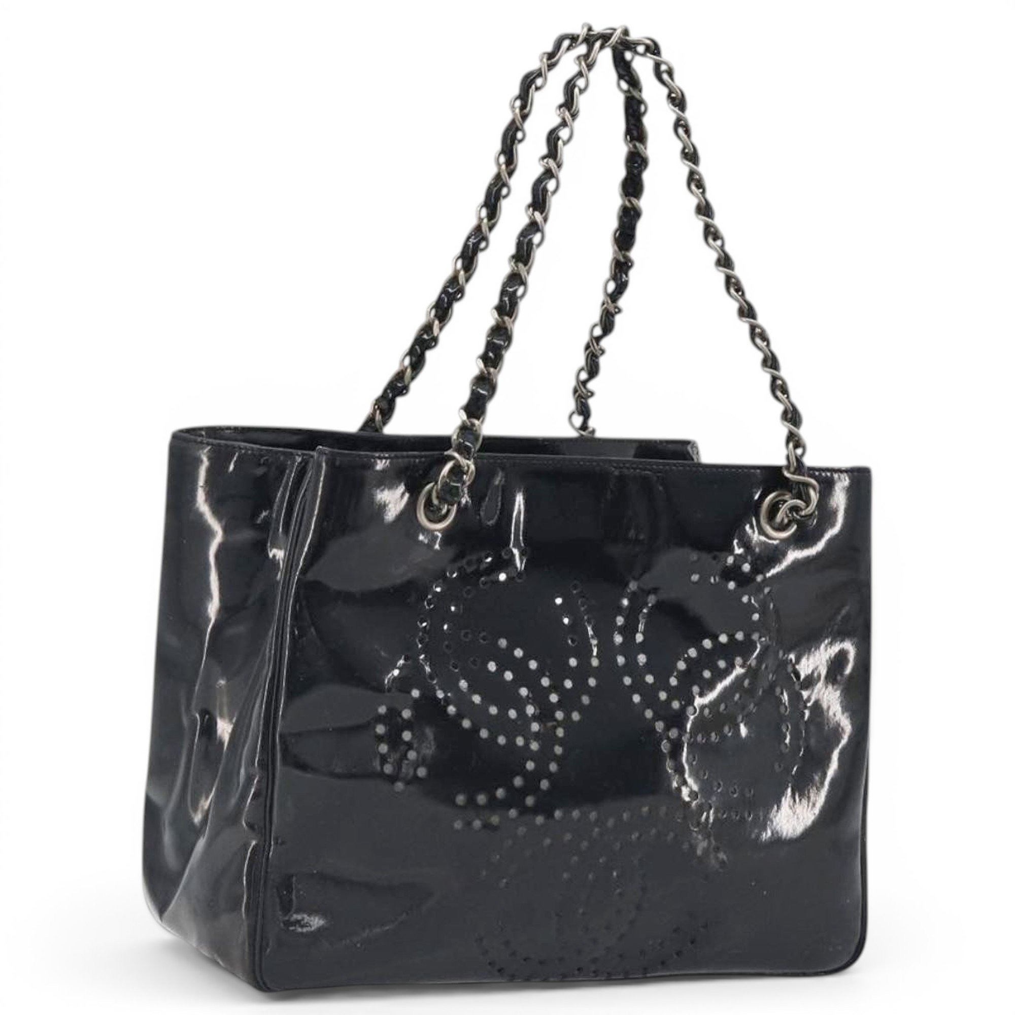 Patent leather tote