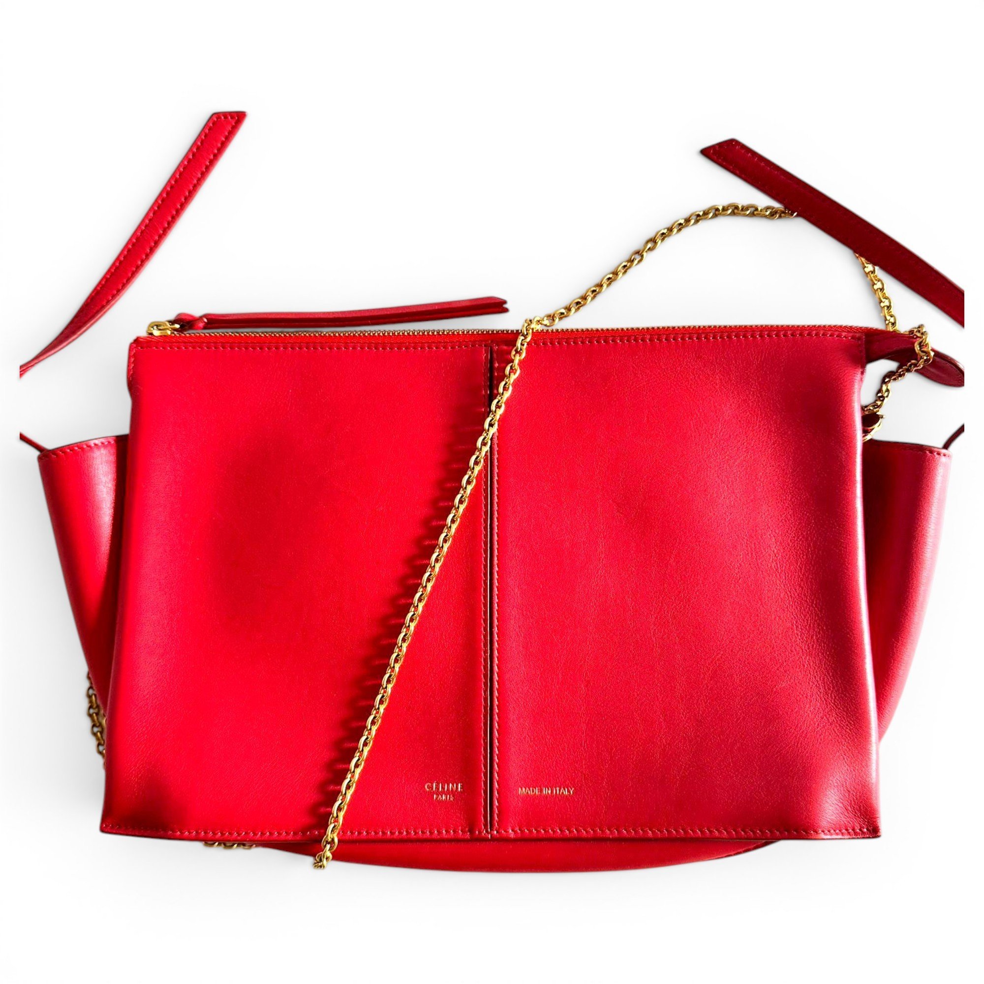 Tri-Fold leather handbag