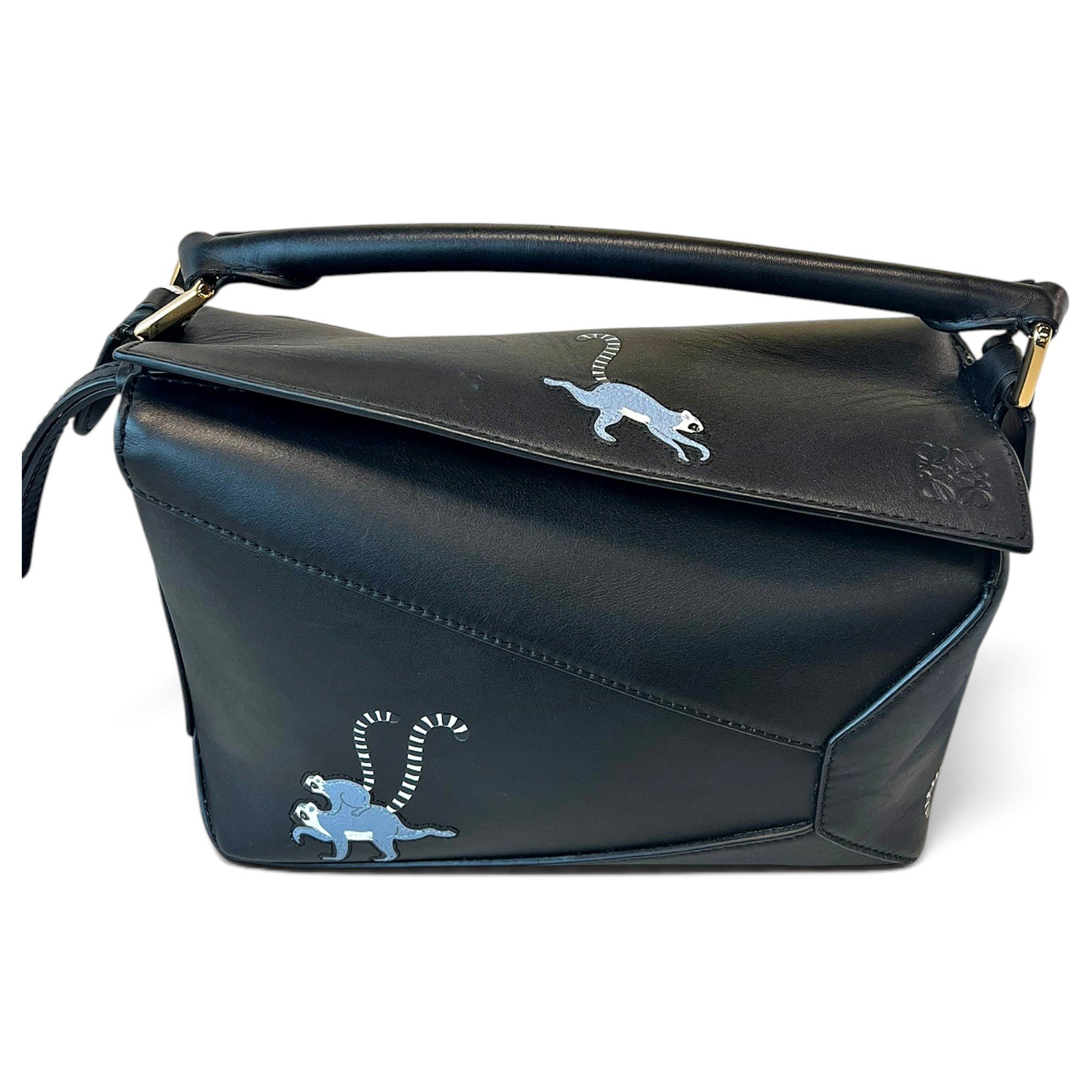 Puzzle leather handbag
