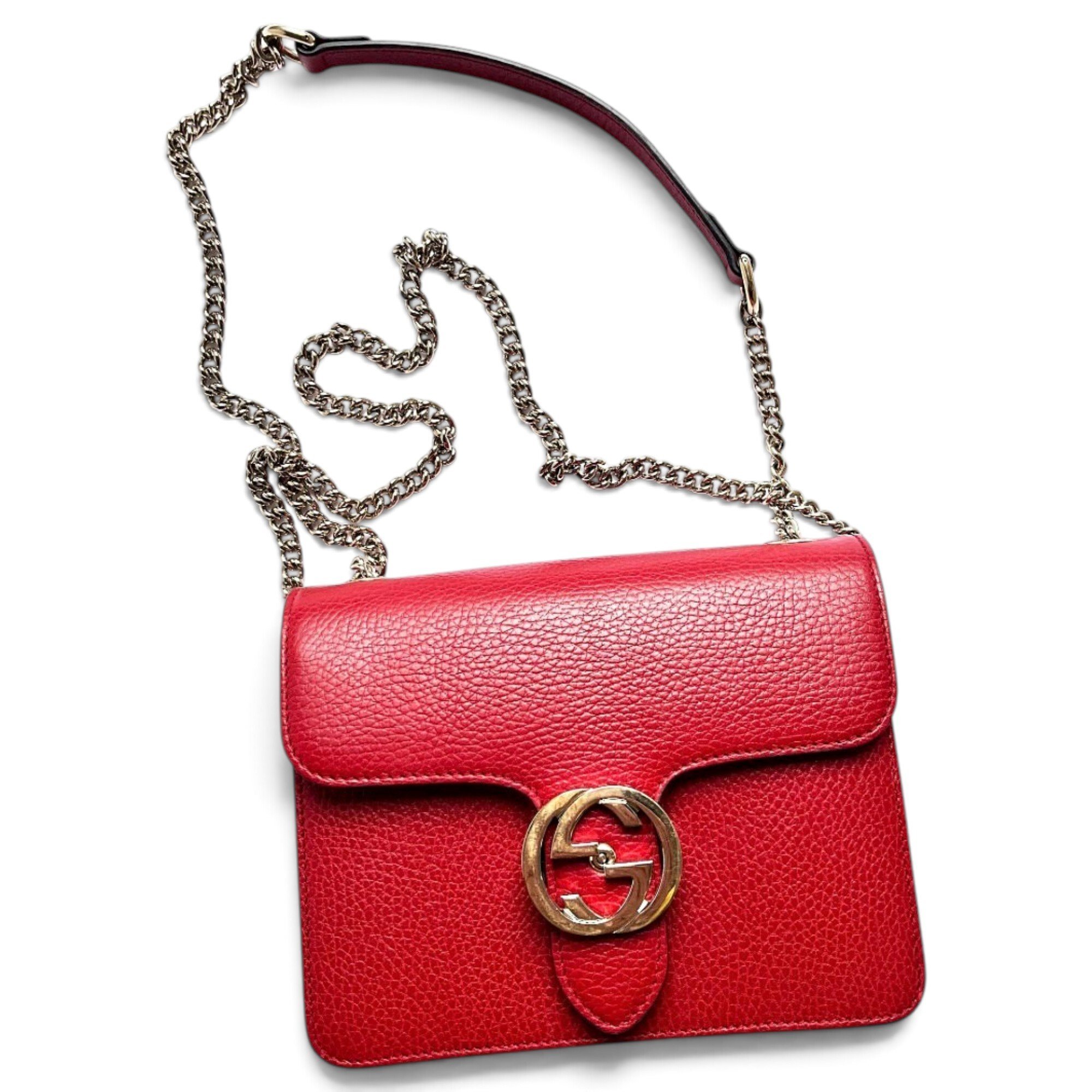 Interlocking leather crossbody bag