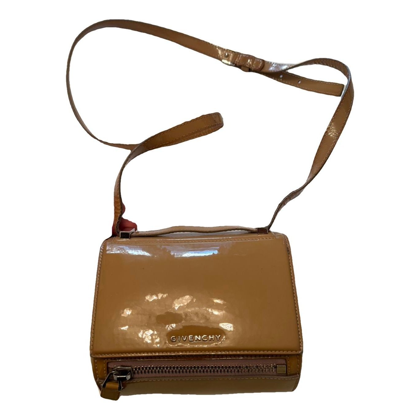 Pandora Box patent leather handbag