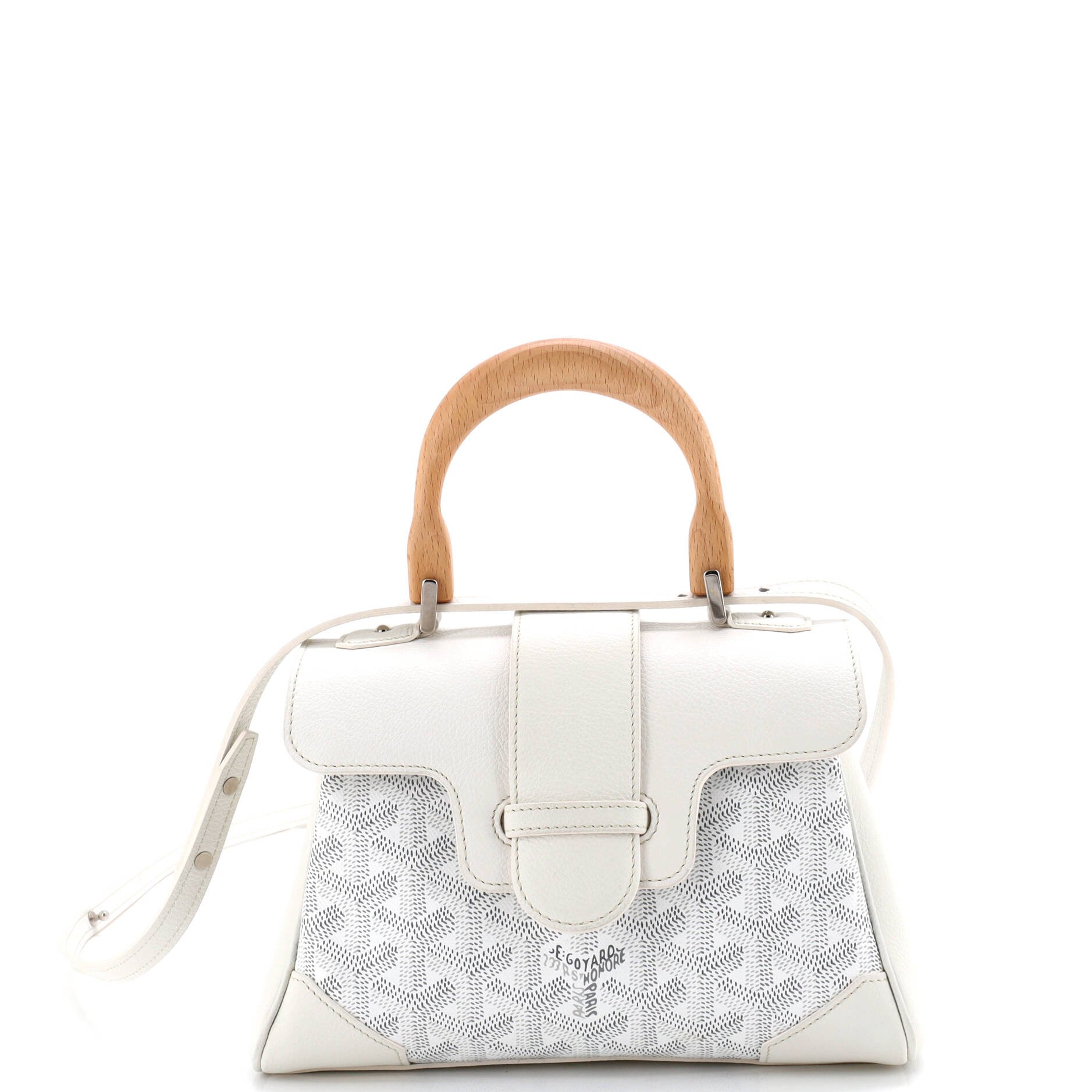 Goyard Saigon Top Handle Bag Coated Canvas with Leather Mini