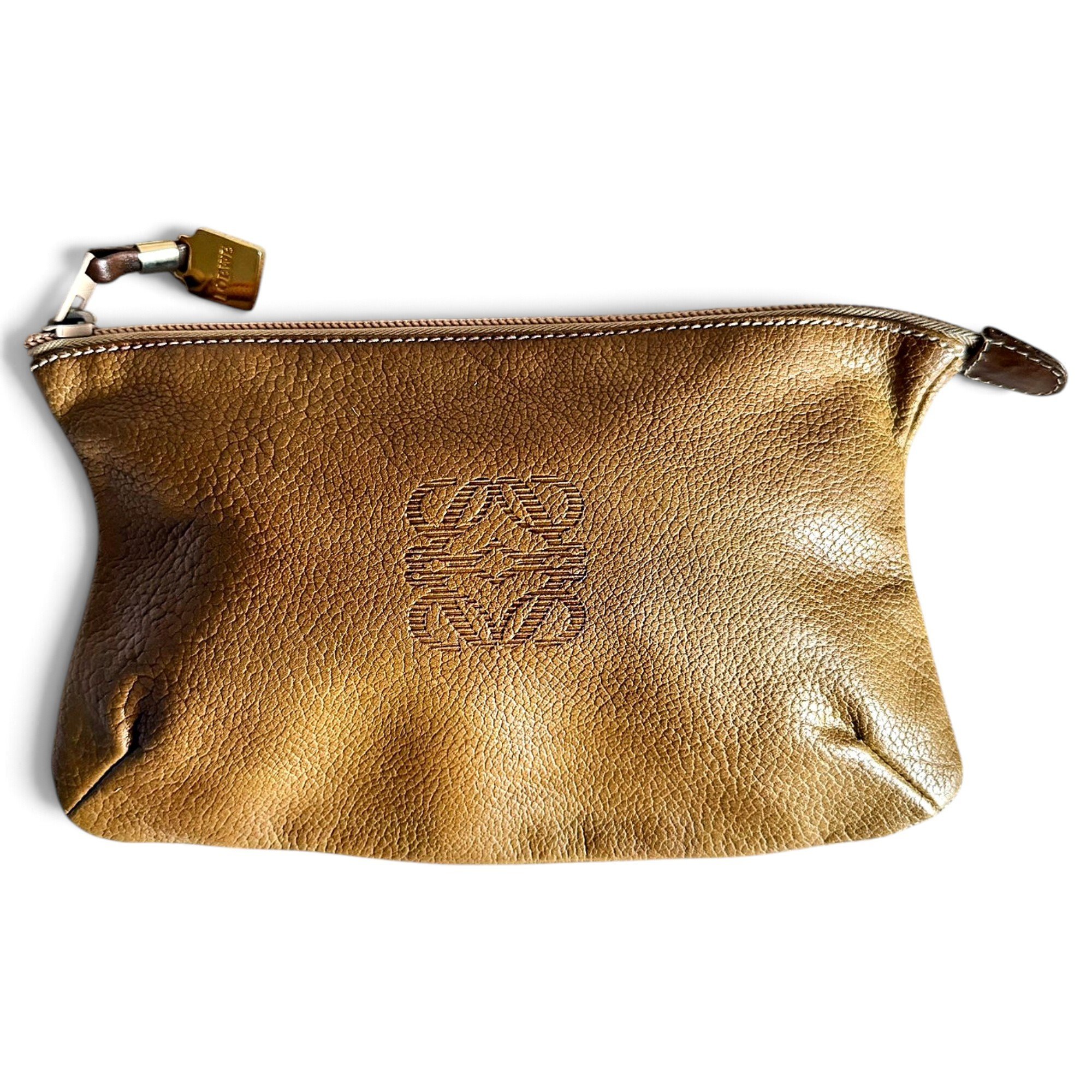 Leather clutch bag