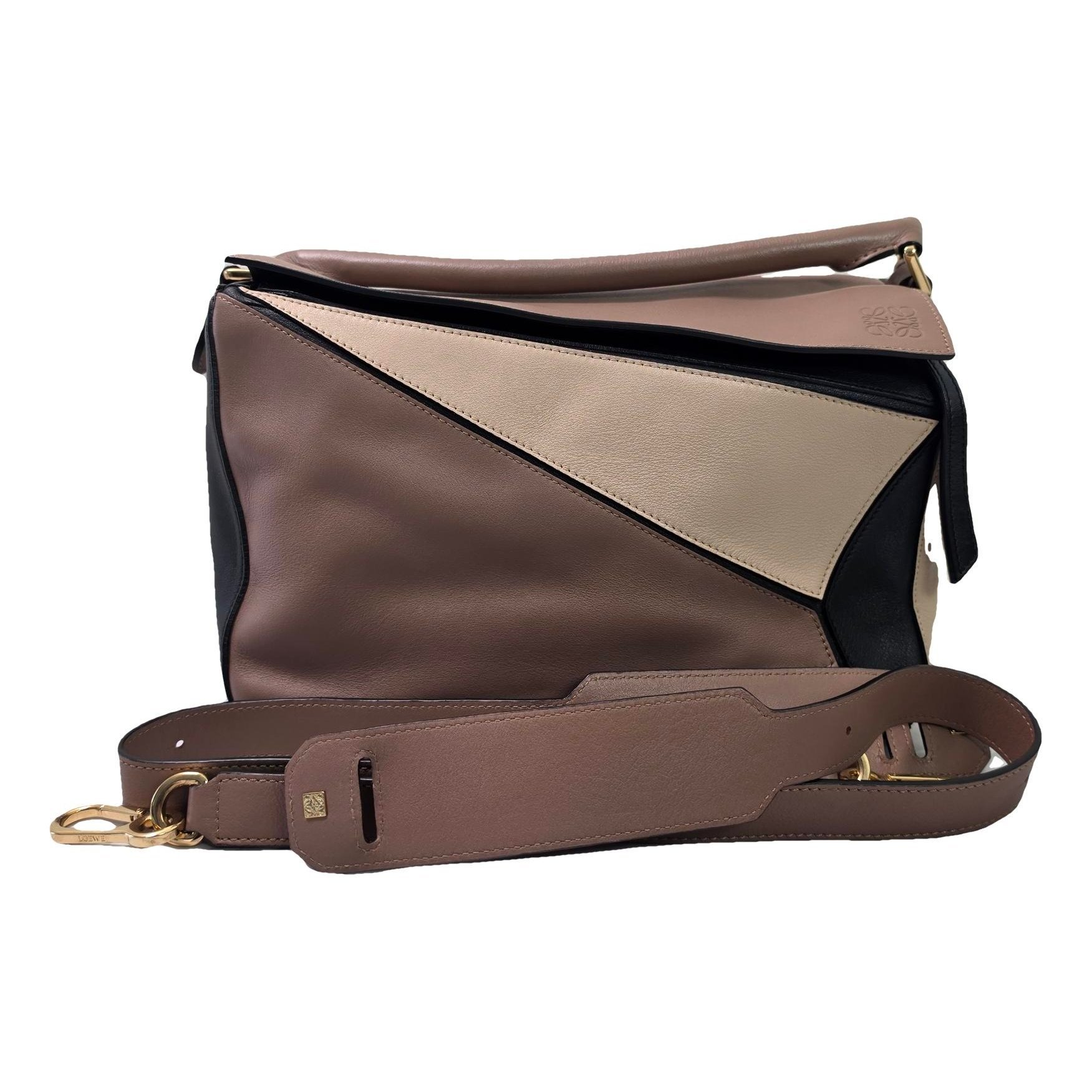 Puzzle leather handbag