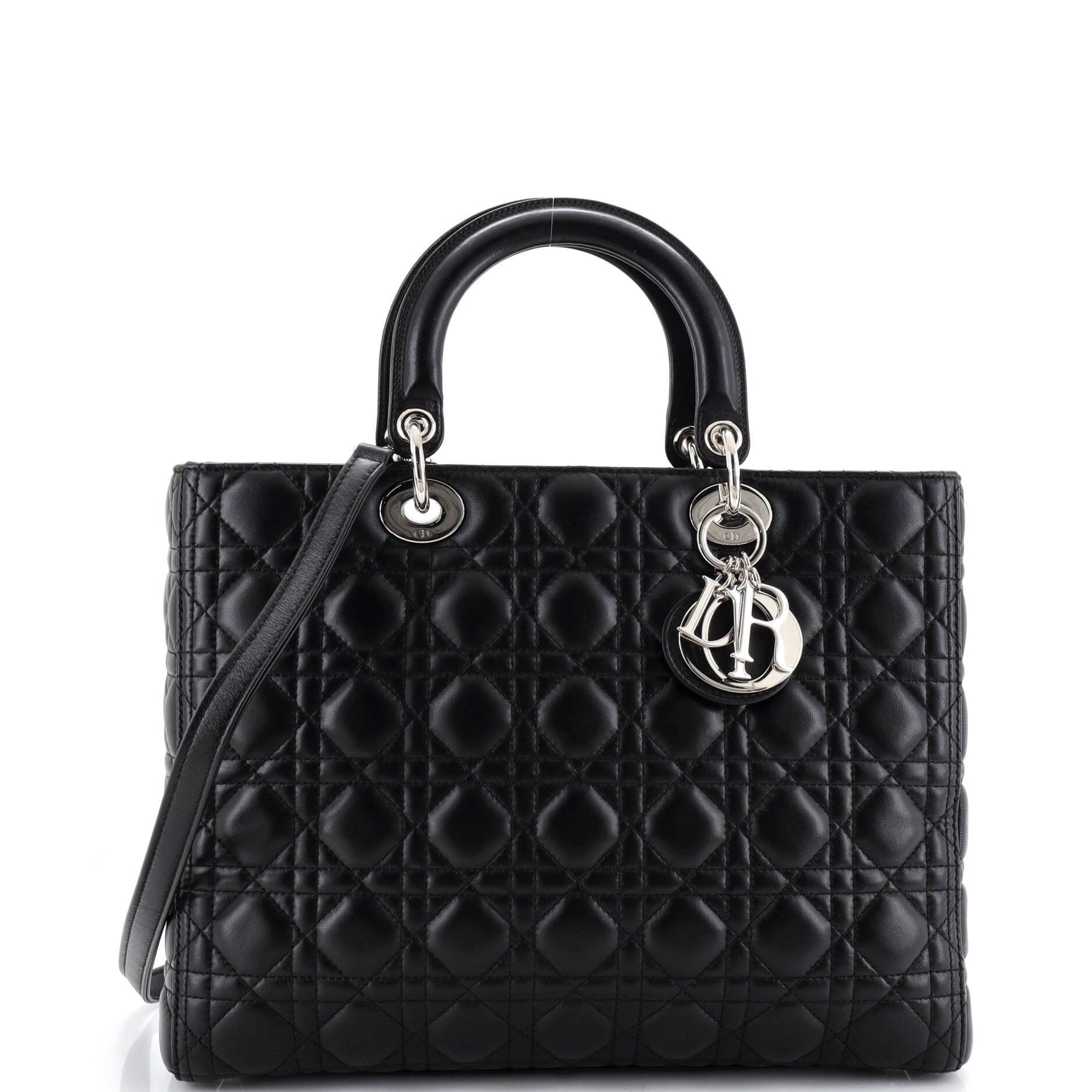 Vintage Lady Dior Bag Cannage Quilt Lambskin Large