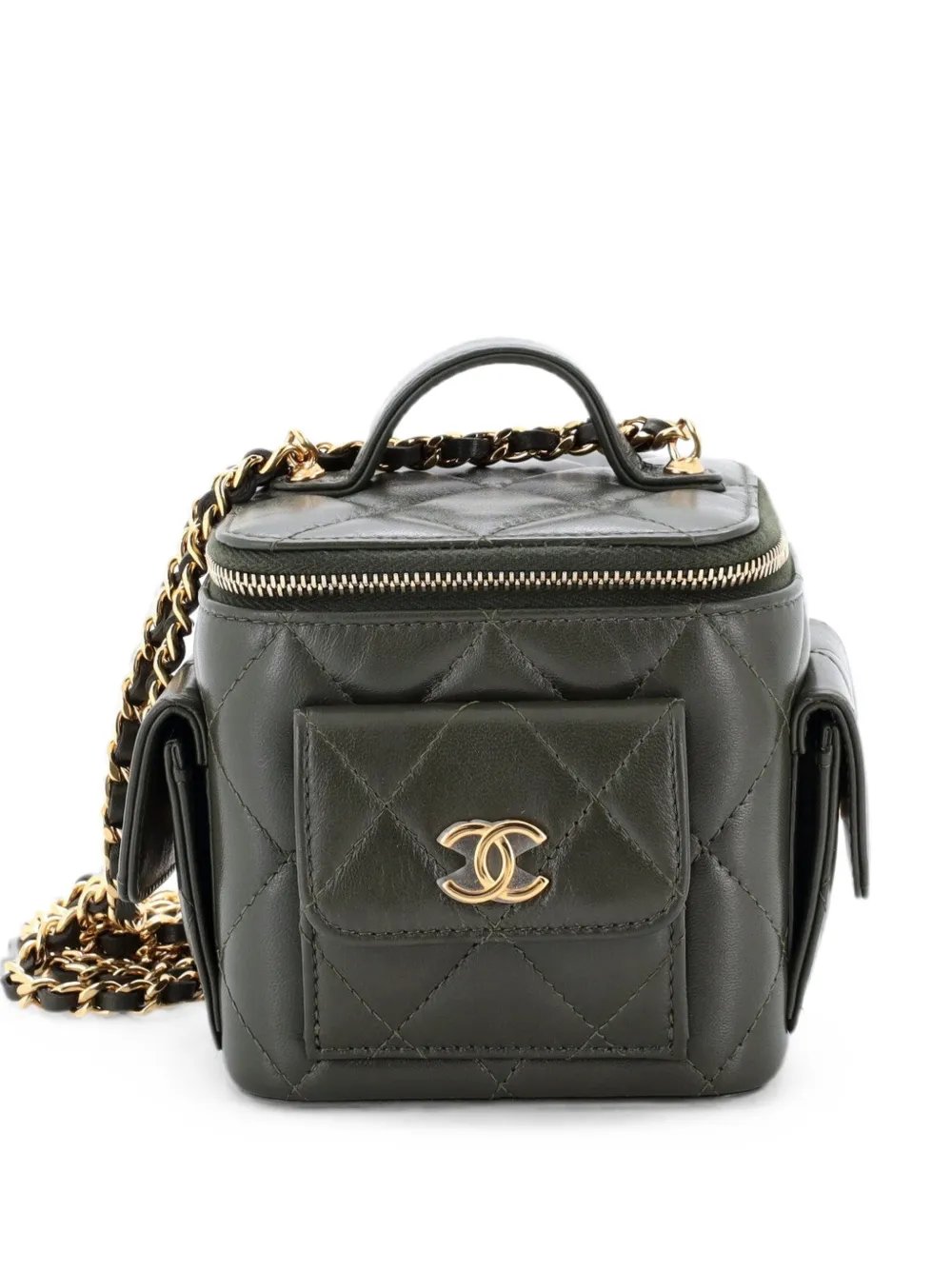 Polly Pocket Top Handle Vanity Case Quilted Lambskin Mini shoulder bag